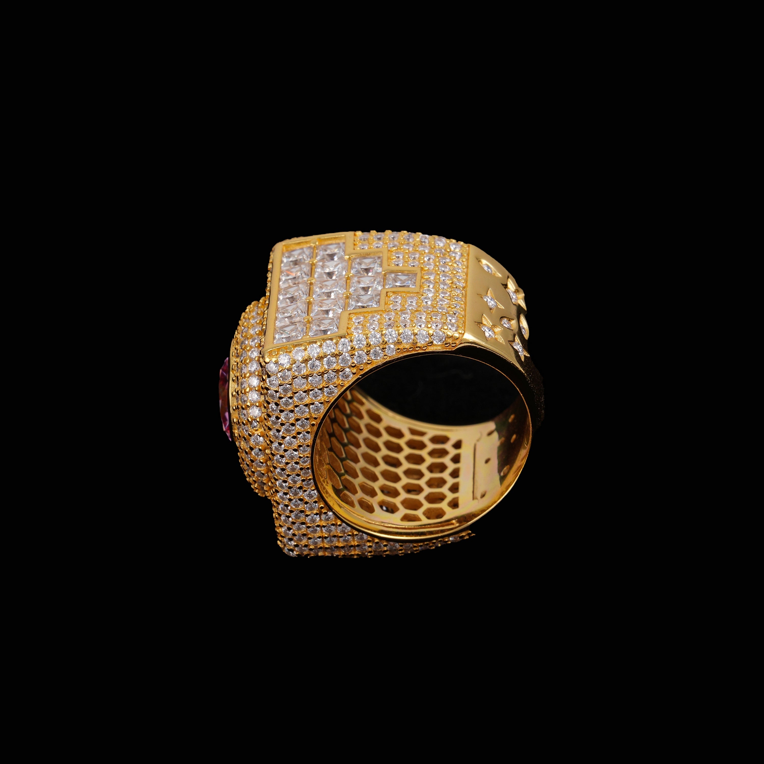 Square Halo Ring with Colored Round Center Stone – alternate product view 9