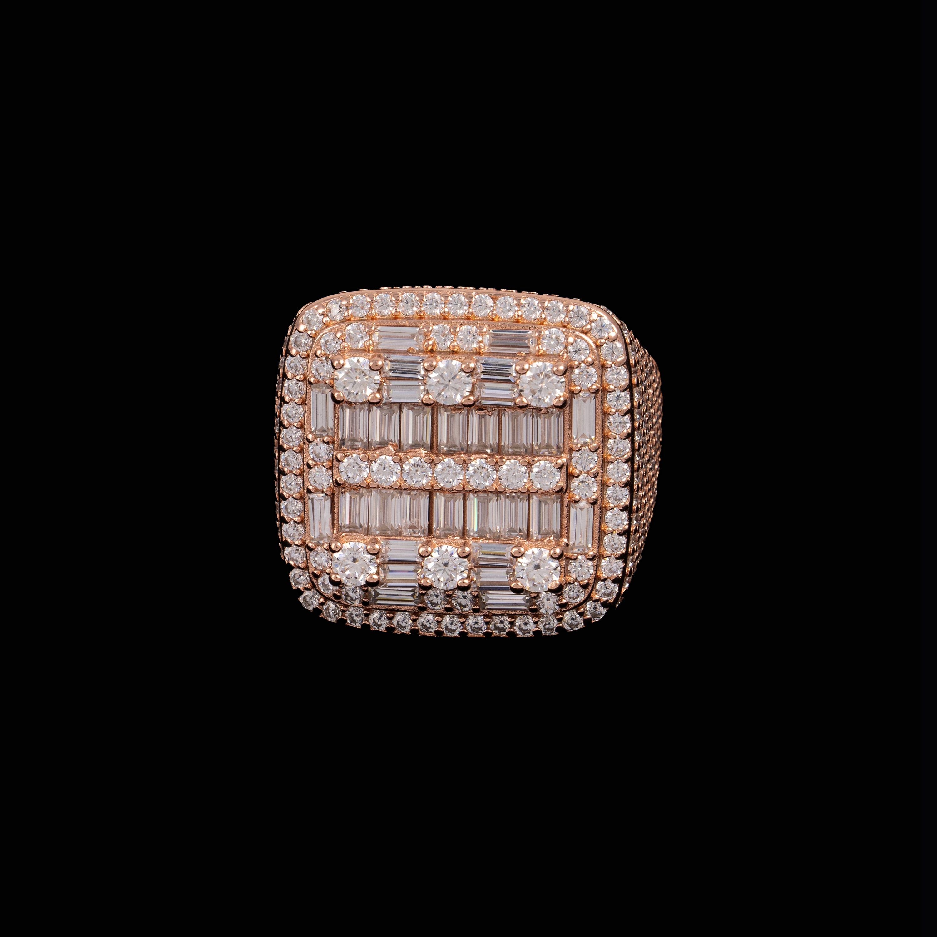 Iced Out Baguette Ring – Moissanite Hip Hop Statement Ring for Men by Sommarnox