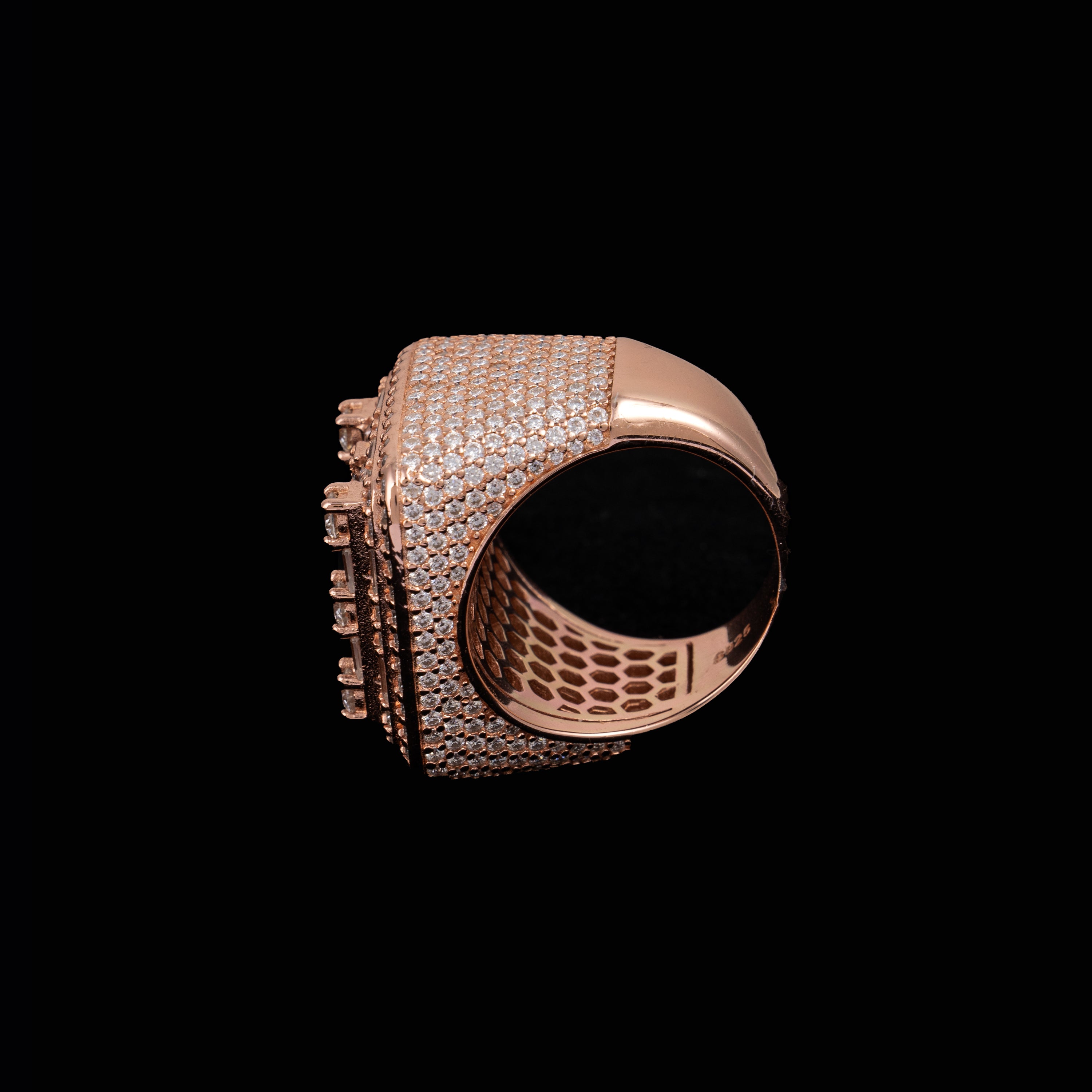 Iced Out Baguette Ring – Moissanite Hip Hop Statement Ring for Men – alternate product view 3