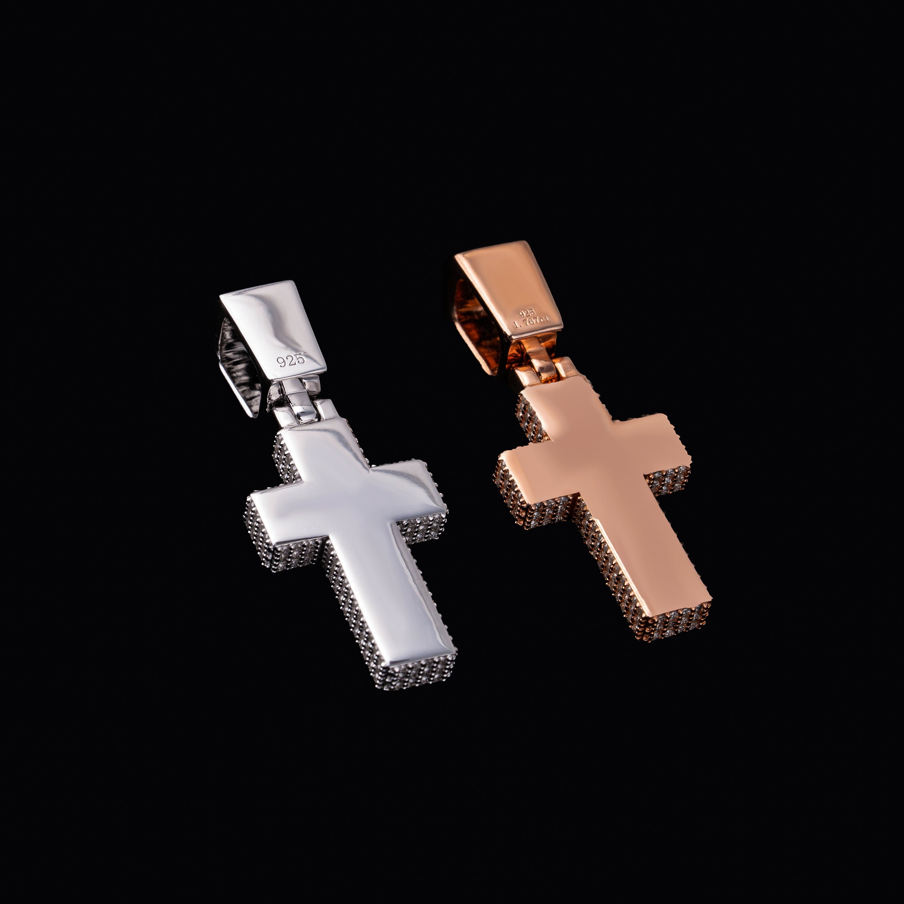 Iced Out Cross Pendant – Moissanite Hip Hop Charm – alternate product view 7