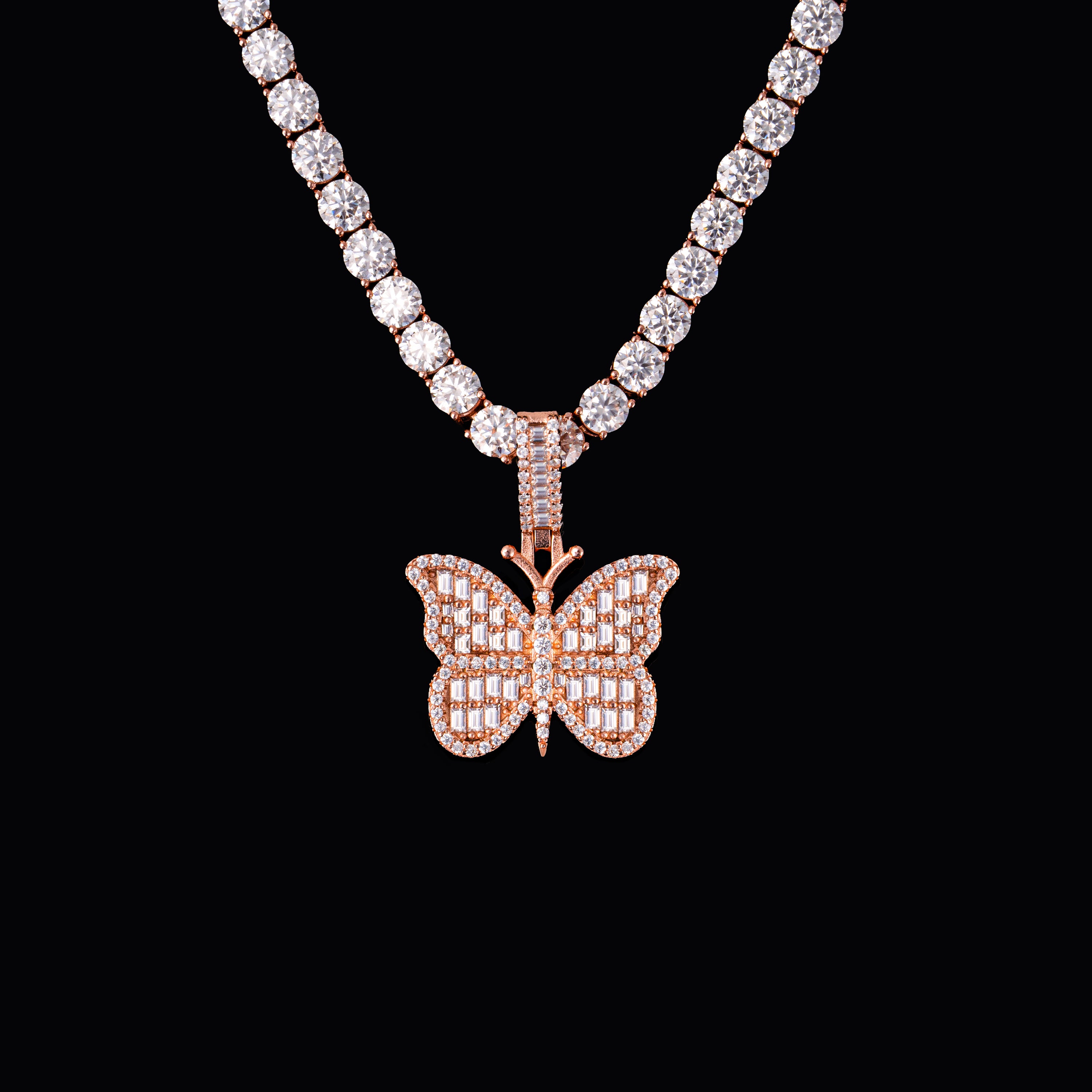 Moissanite Big Butterfly Small Butterfly Pendant – alternate product view 5