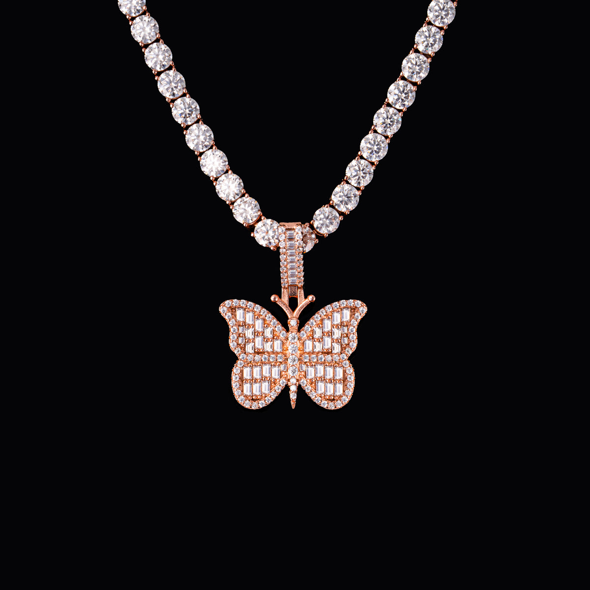 Moissanite Big Butterfly Small Butterfly Pendant – alternate product view 5