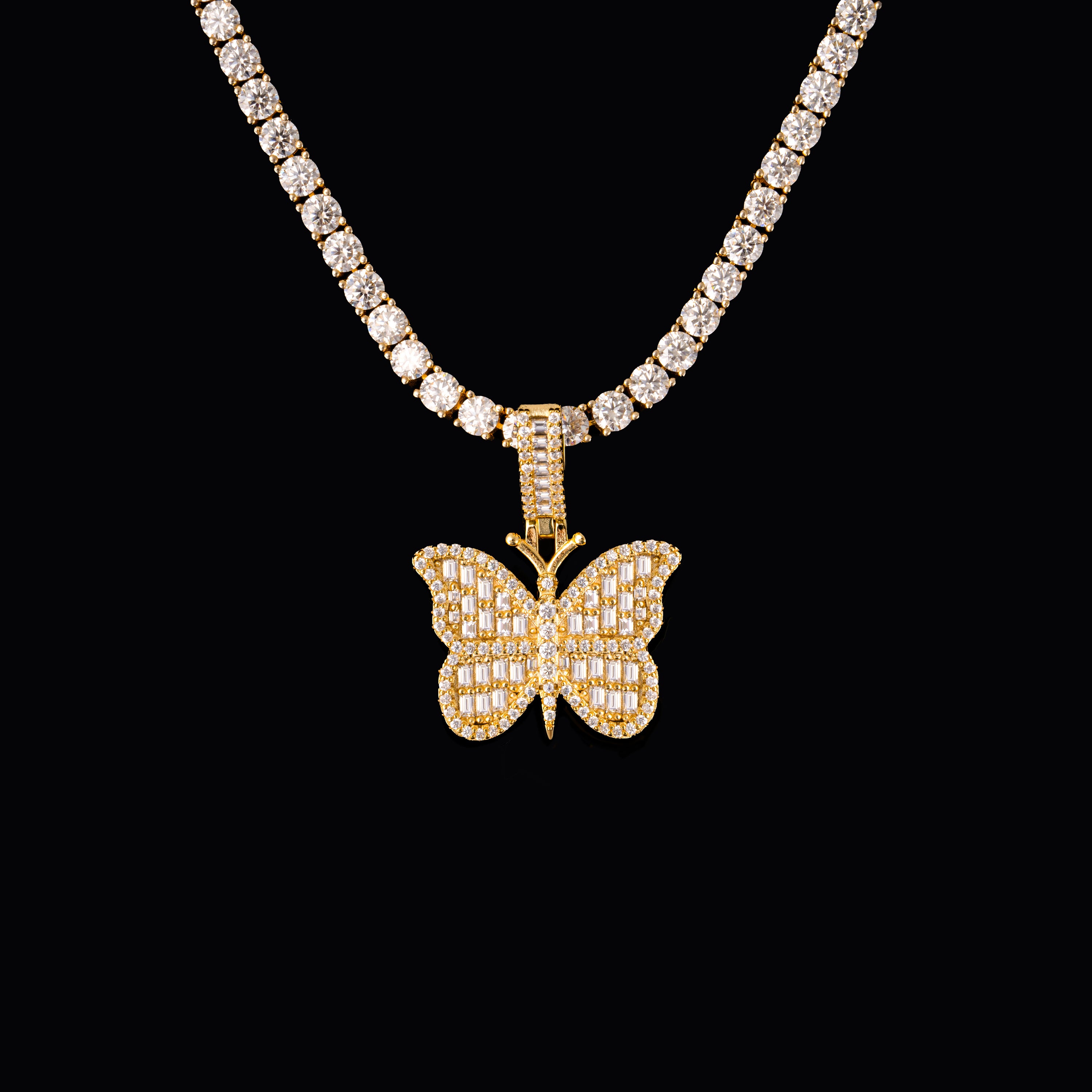 Moissanite Big Butterfly Small Butterfly Pendant – alternate product view 6