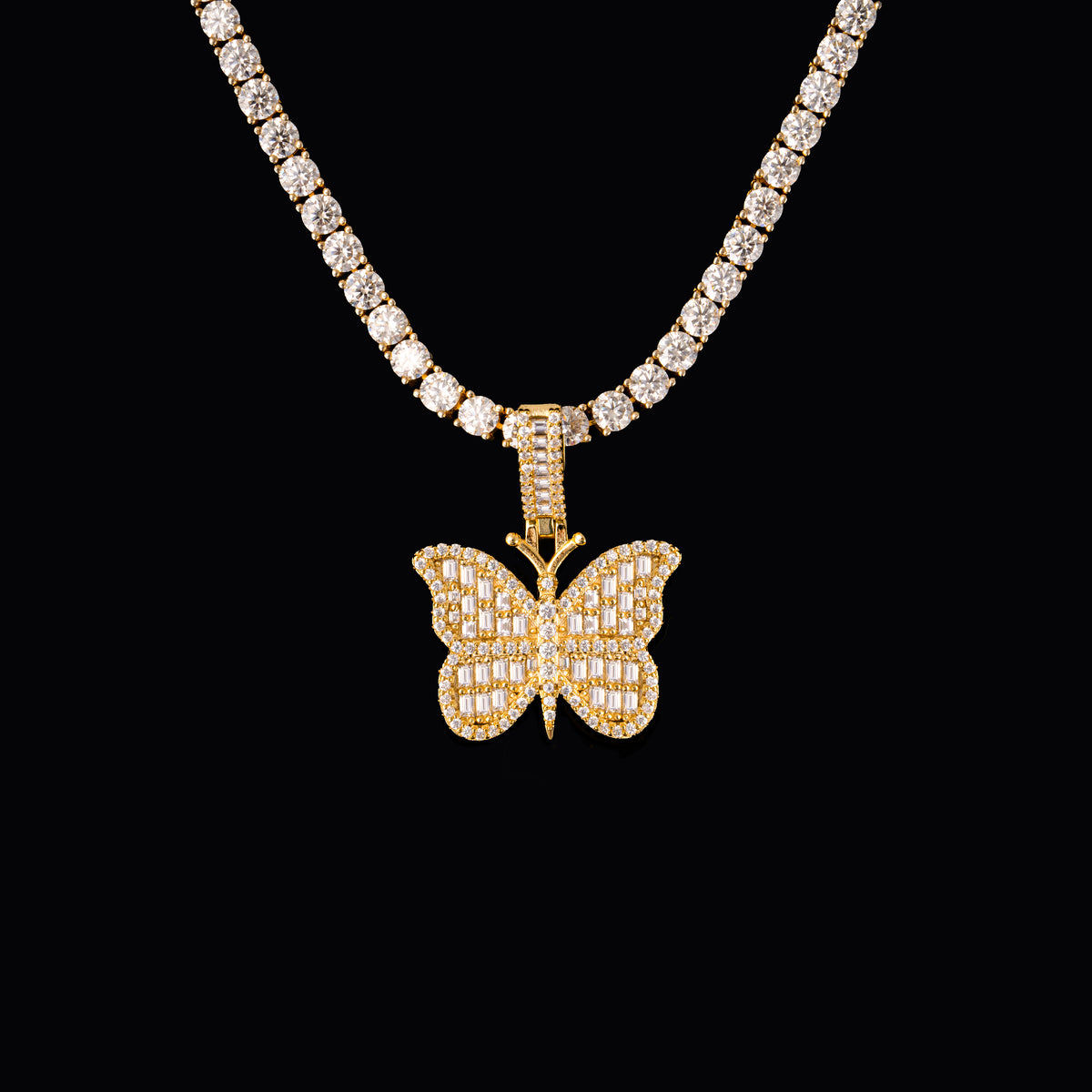 Moissanite Big Butterfly Small Butterfly Pendant – alternate product view 6