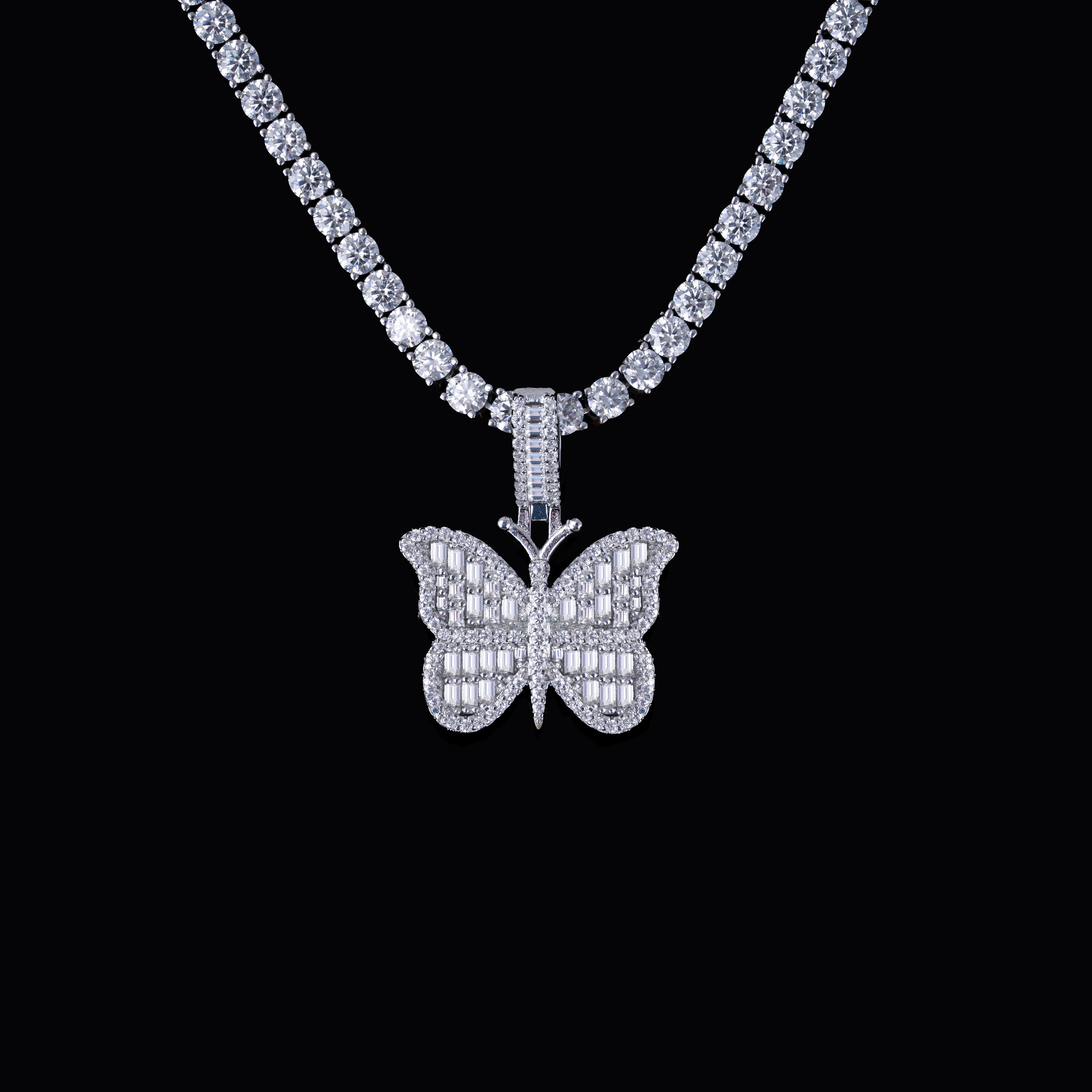 Moissanite Big Butterfly Small Butterfly Pendant – alternate product view 7