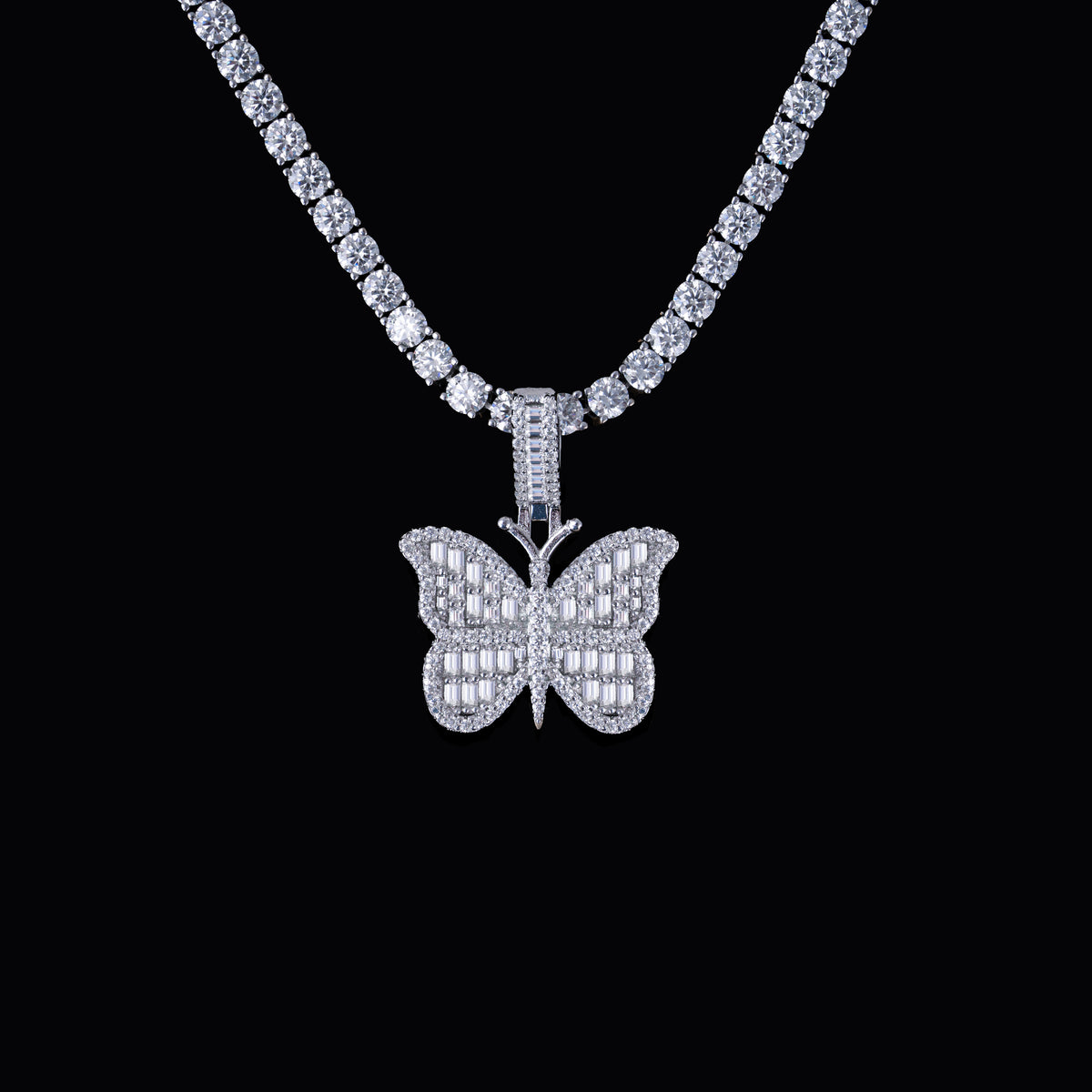 Moissanite Big Butterfly Small Butterfly Pendant – alternate product view 7