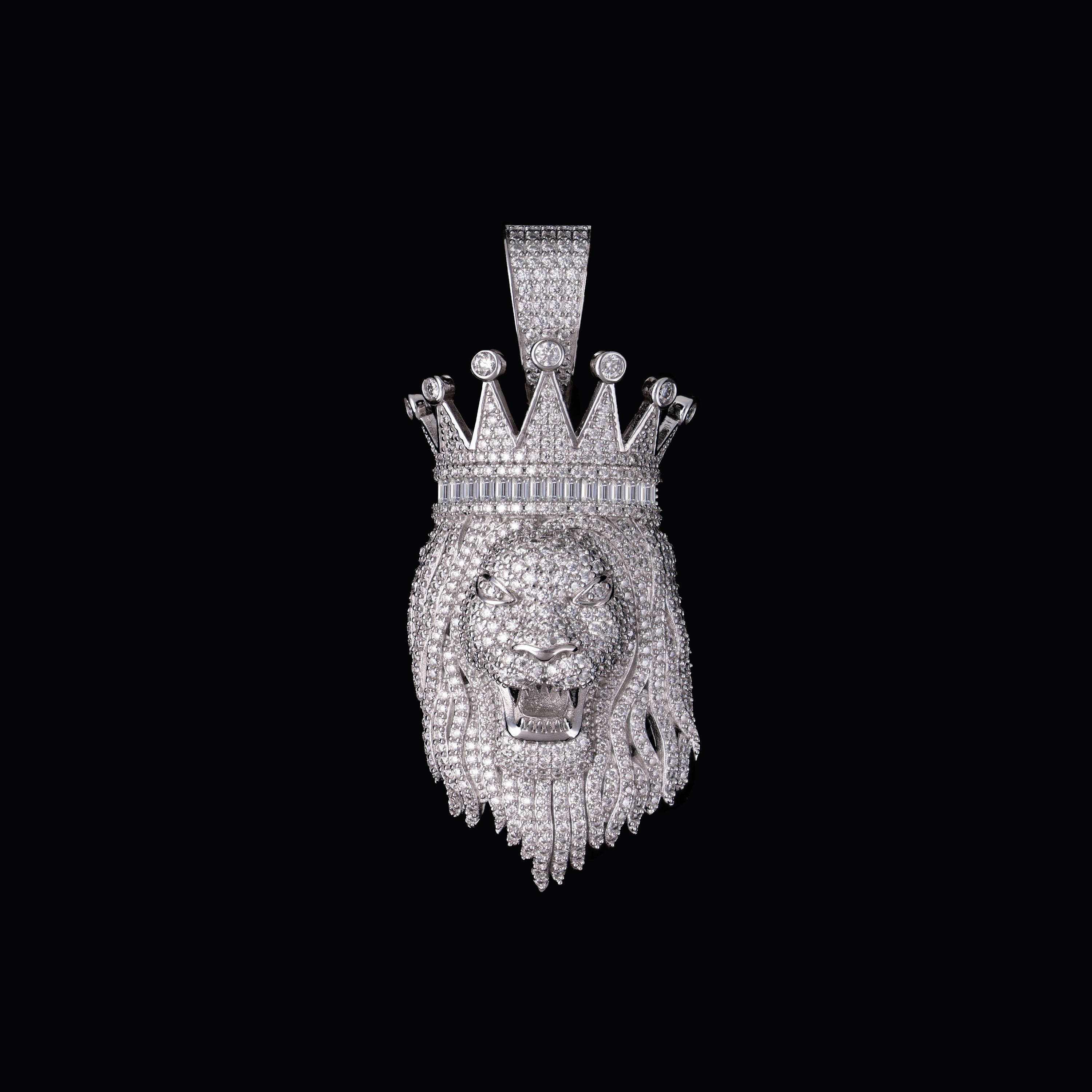 Iced Out Moissanite Lion King Pendant – alternate product view 6
