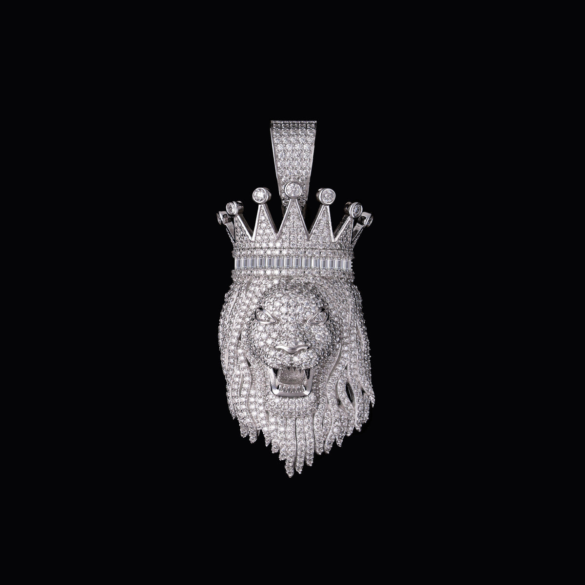 Iced Out Moissanite Lion King Pendant – alternate product view 6
