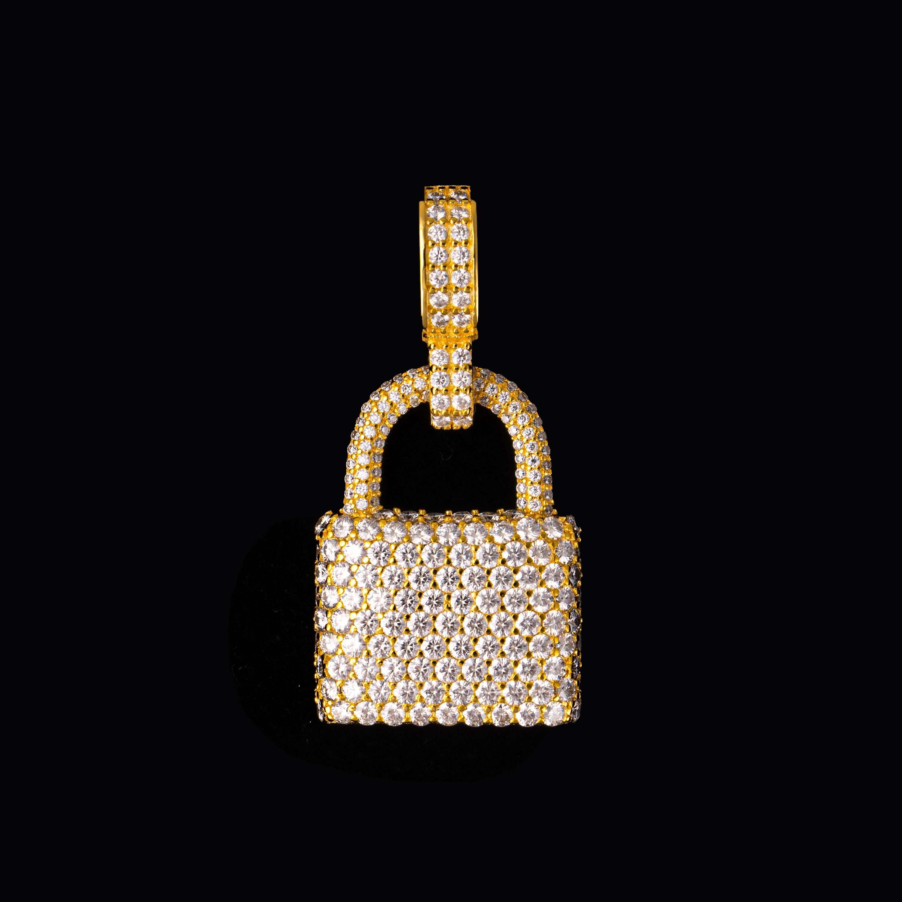 Iced Out Moissanite Lock Pendant – alternate product view 4