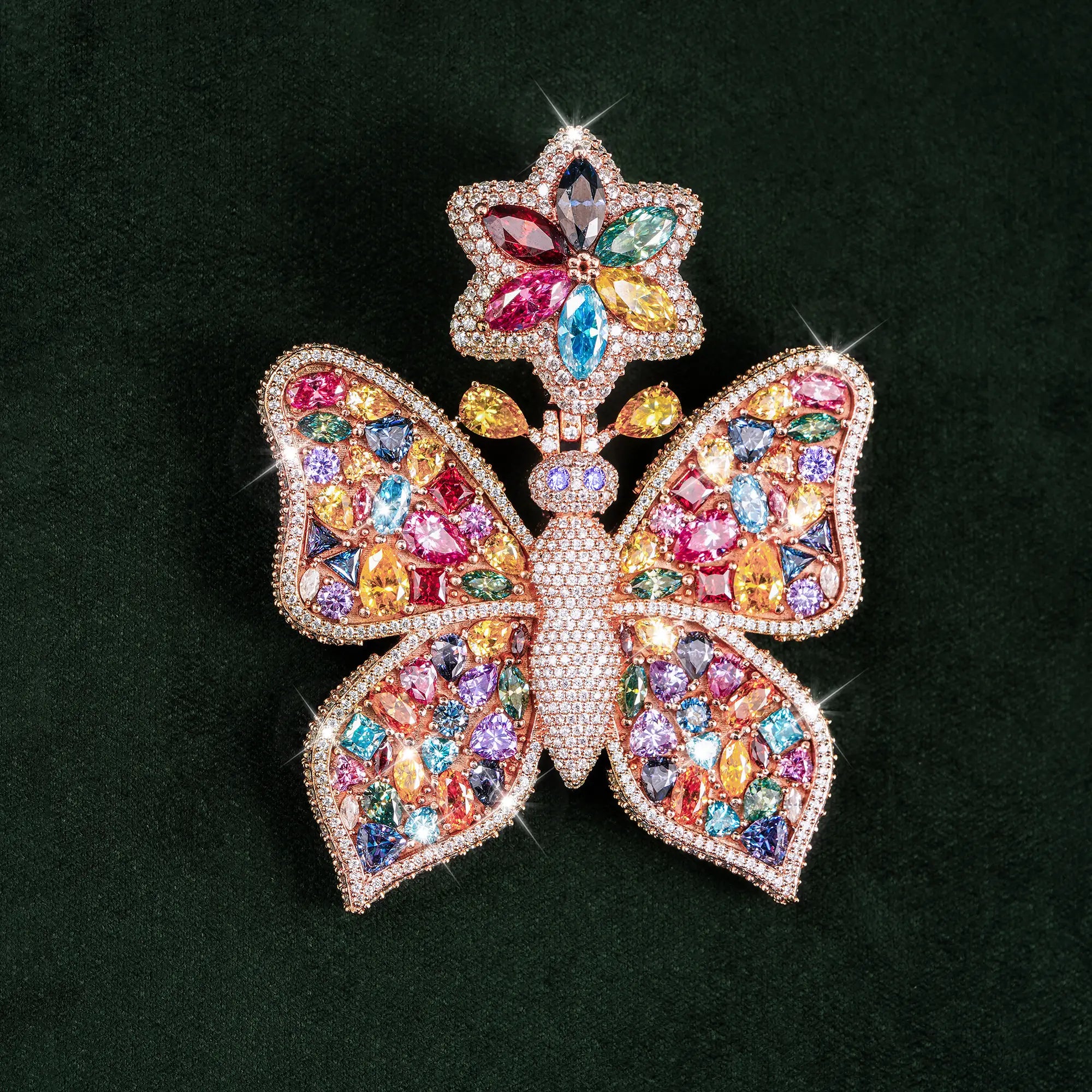 Rainbow Moissanite Butterfly Pendant – alternate product view 8