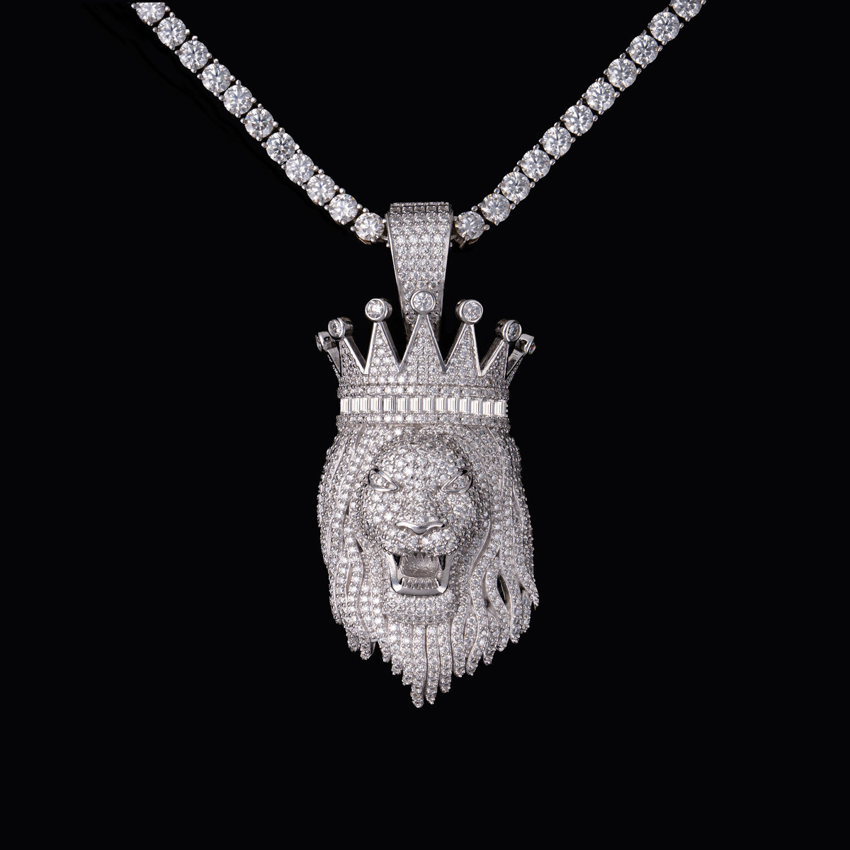 Iced Out Moissanite Lion King Pendant – alternate product view 5