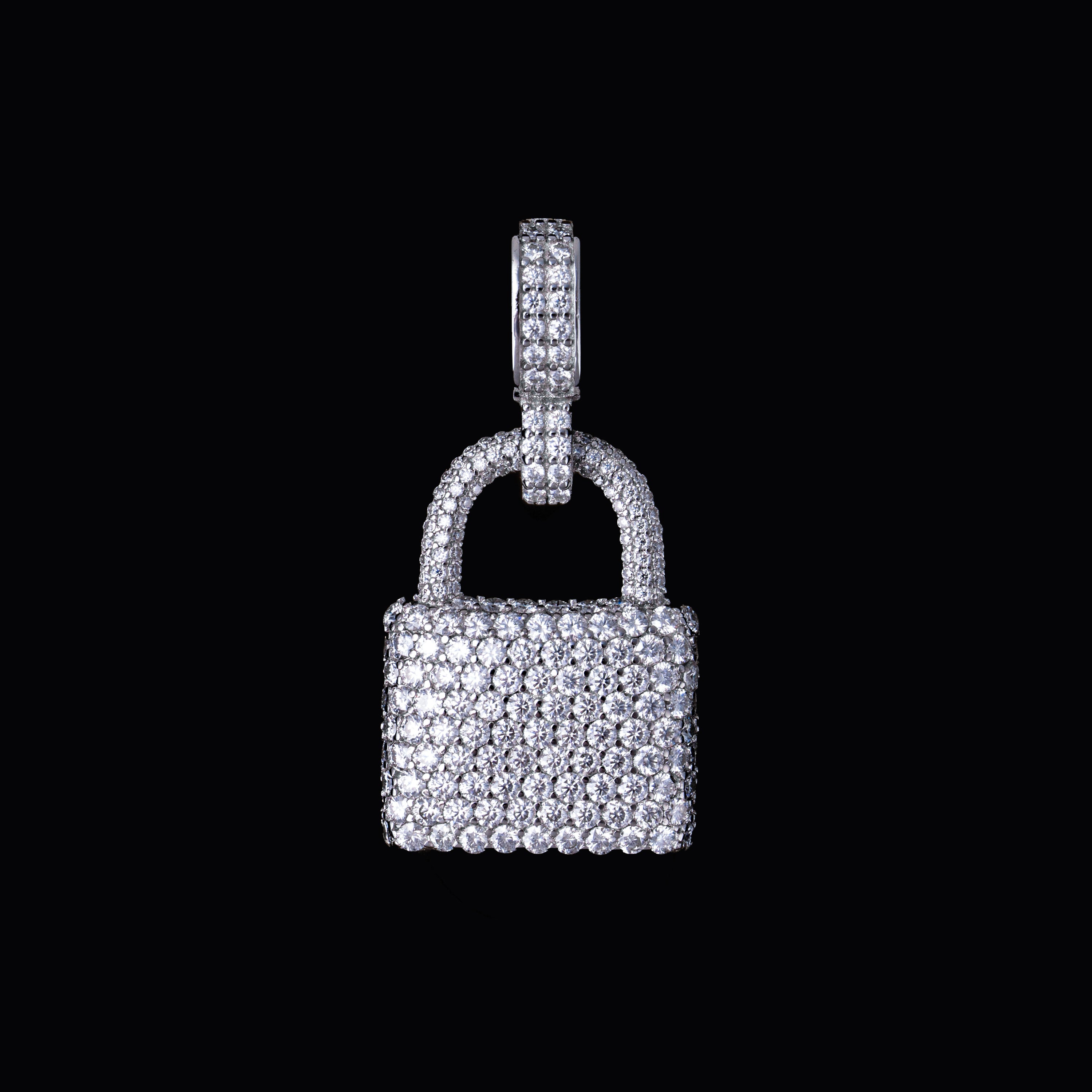 Iced Out Moissanite Lock Pendant – alternate product view 5