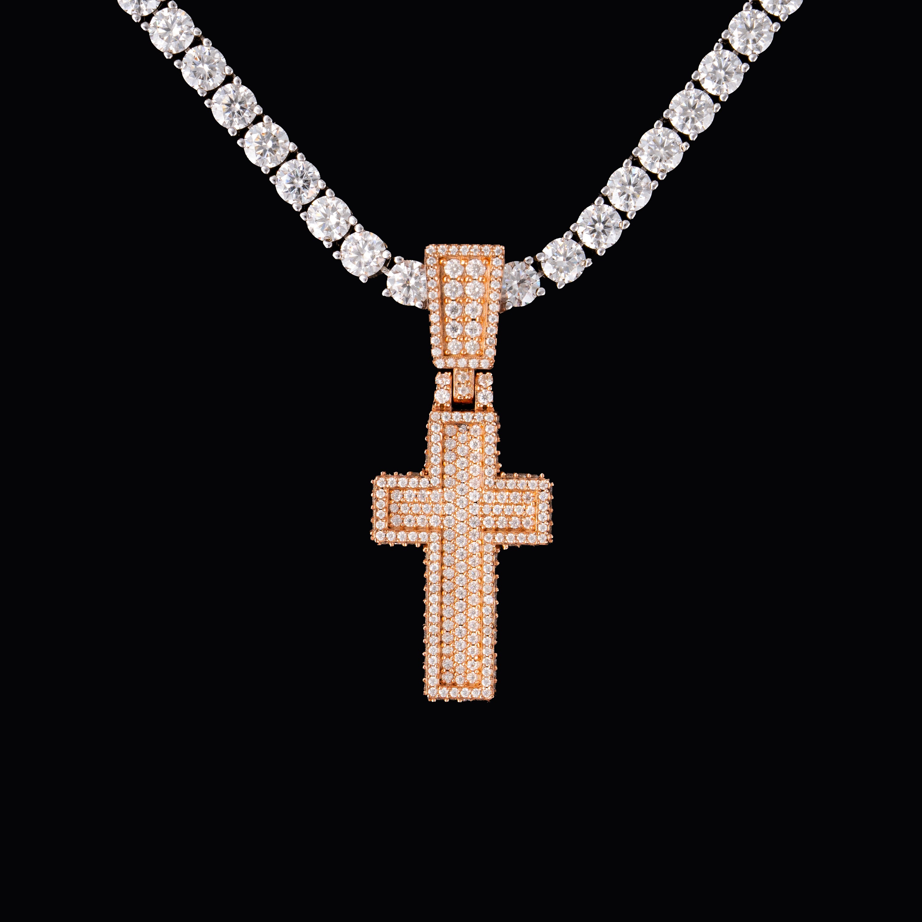 Iced Out Cross Pendant – Moissanite Hip Hop Charm – alternate product view 5