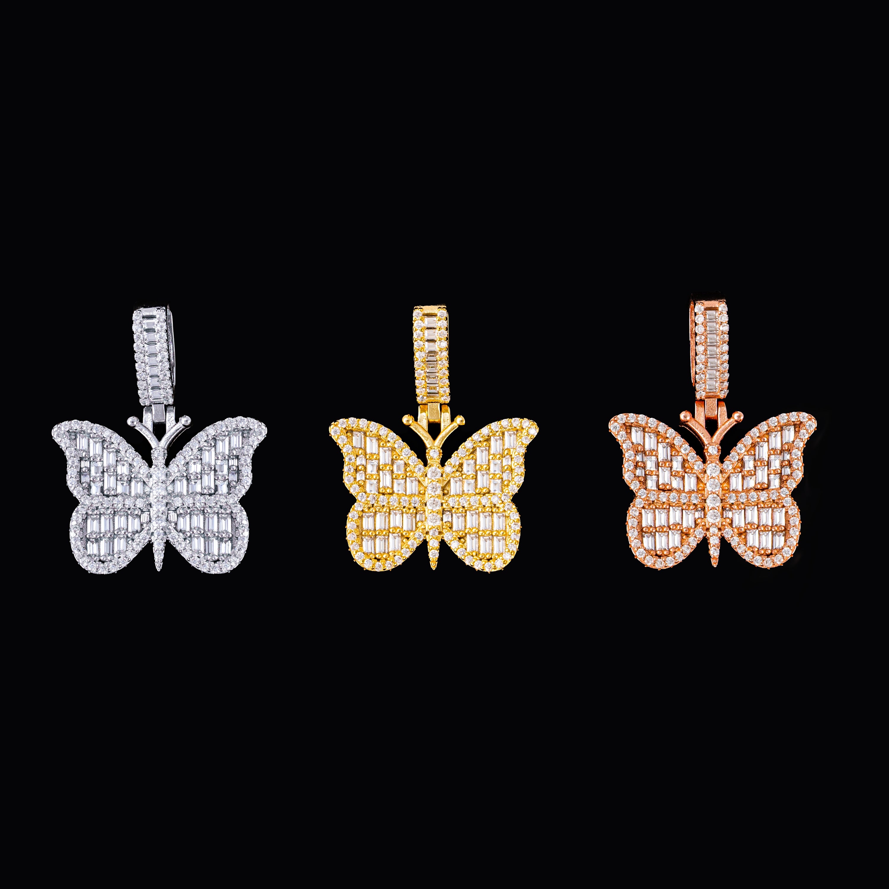 Moissanite Big Butterfly Small Butterfly Pendant – alternate product view 11