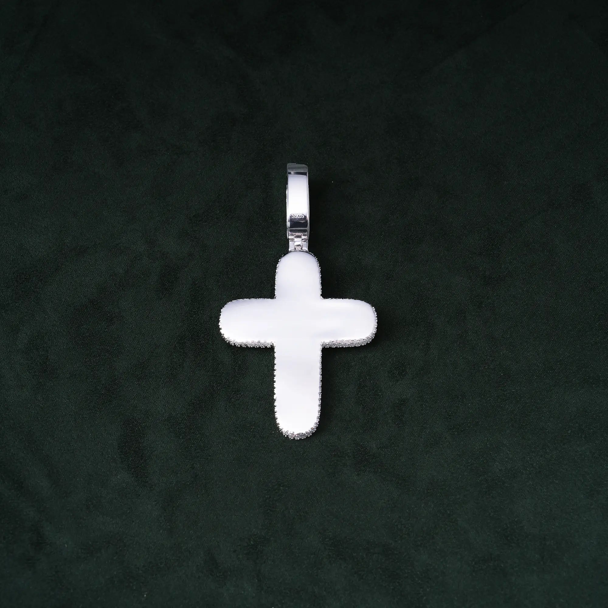 Moissanite Rainbow Halo Cross Pendant – alternate product view 5