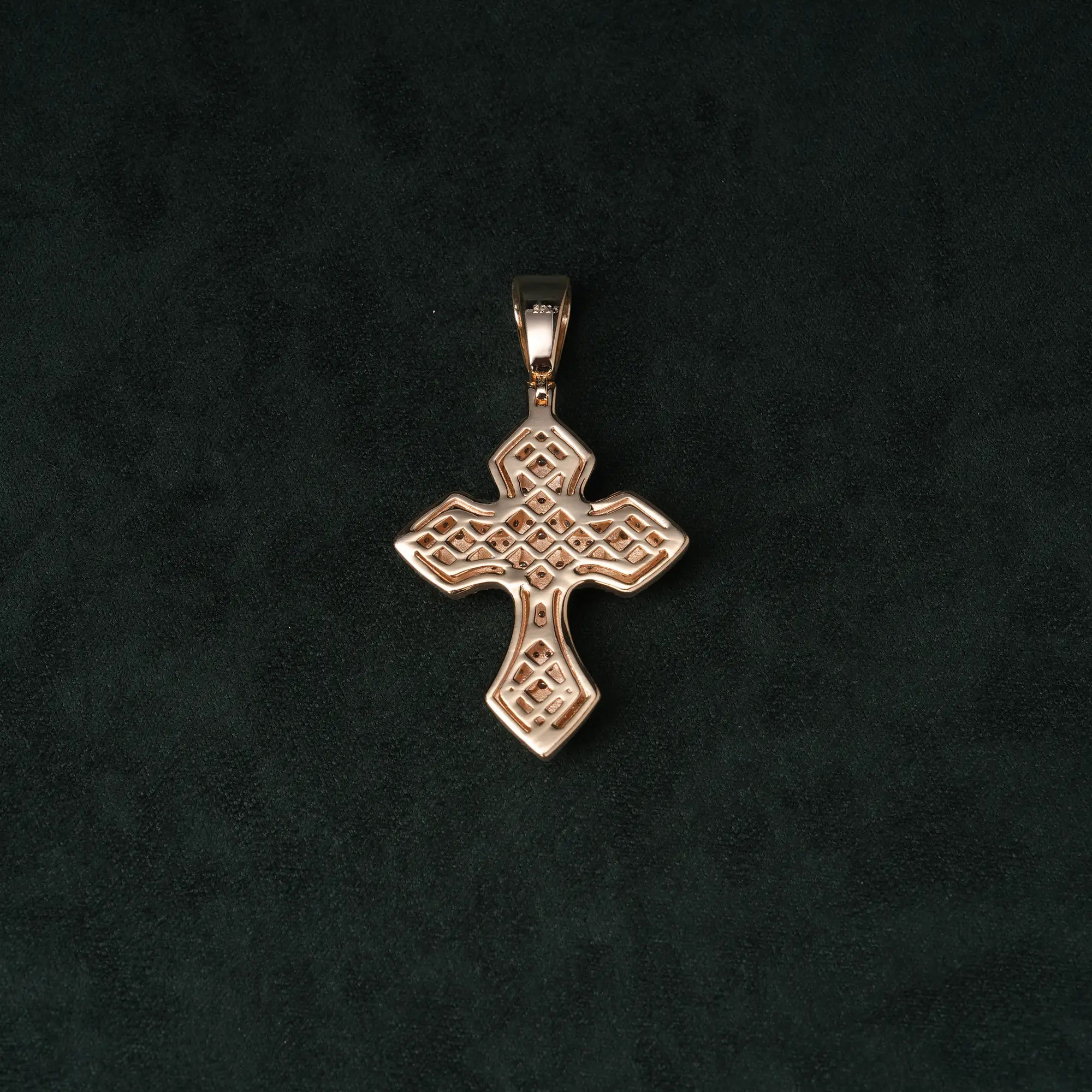 Moissanite Syriac Cross Pendant – alternate product view 3