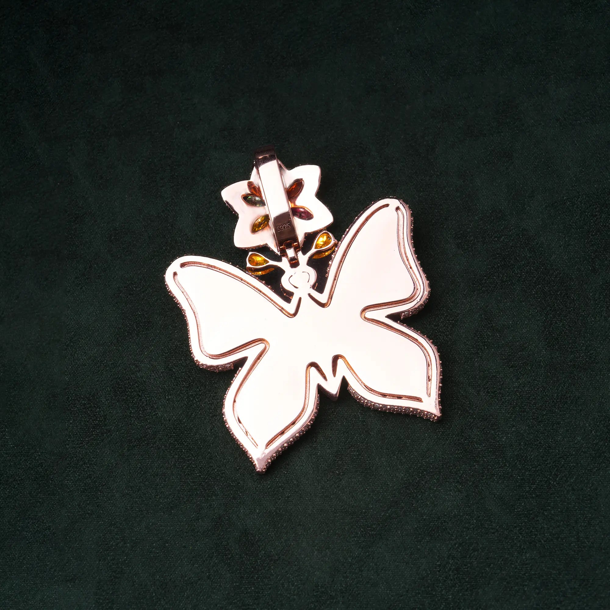 Rainbow Moissanite Butterfly Pendant – alternate product view 12