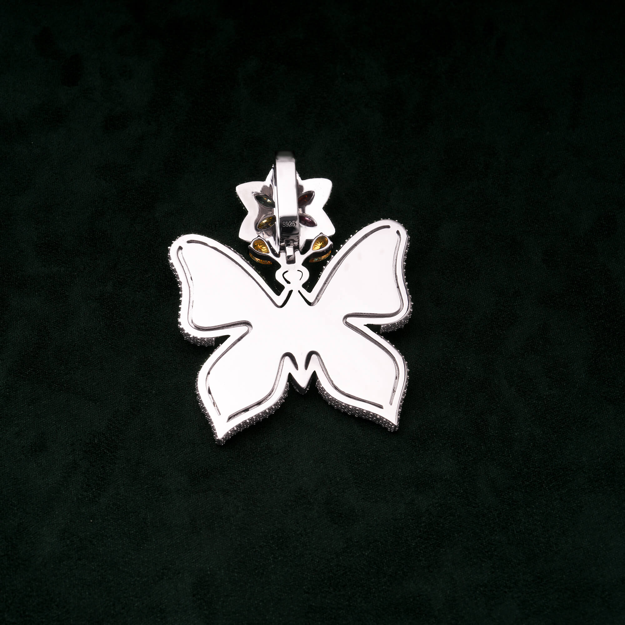 Rainbow Moissanite Butterfly Pendant – alternate product view 7