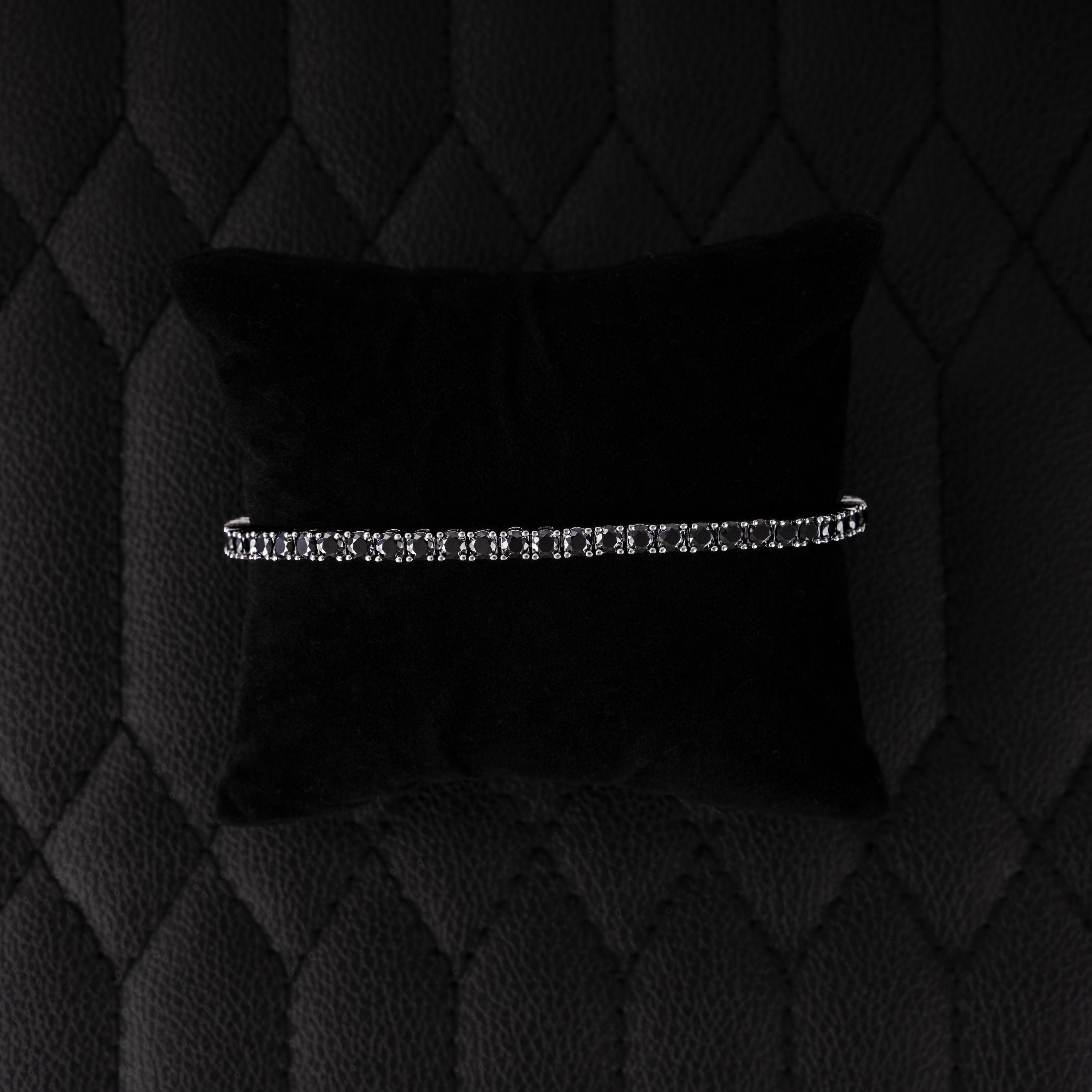 3MM 3.5MM 4MM 5MM 6.5MM Black Moissanite Tennis Chain Necklace & Bracelet – alternate product view 3