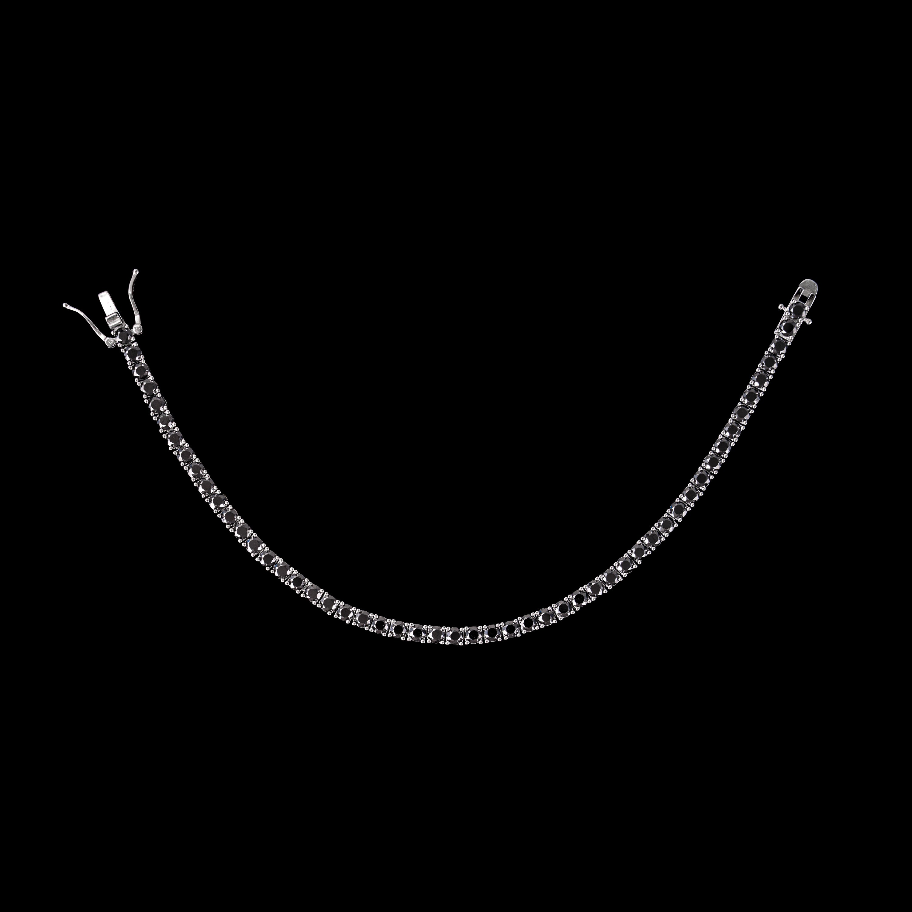 3MM 3.5MM 4MM 5MM 6.5MM Black Moissanite Tennis Chain Necklace & Bracelet – alternate product view 4
