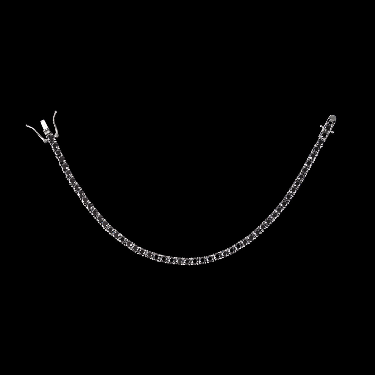 3MM 3.5MM 4MM 5MM 6.5MM Black Moissanite Tennis Chain Necklace & Bracelet – alternate product view 4