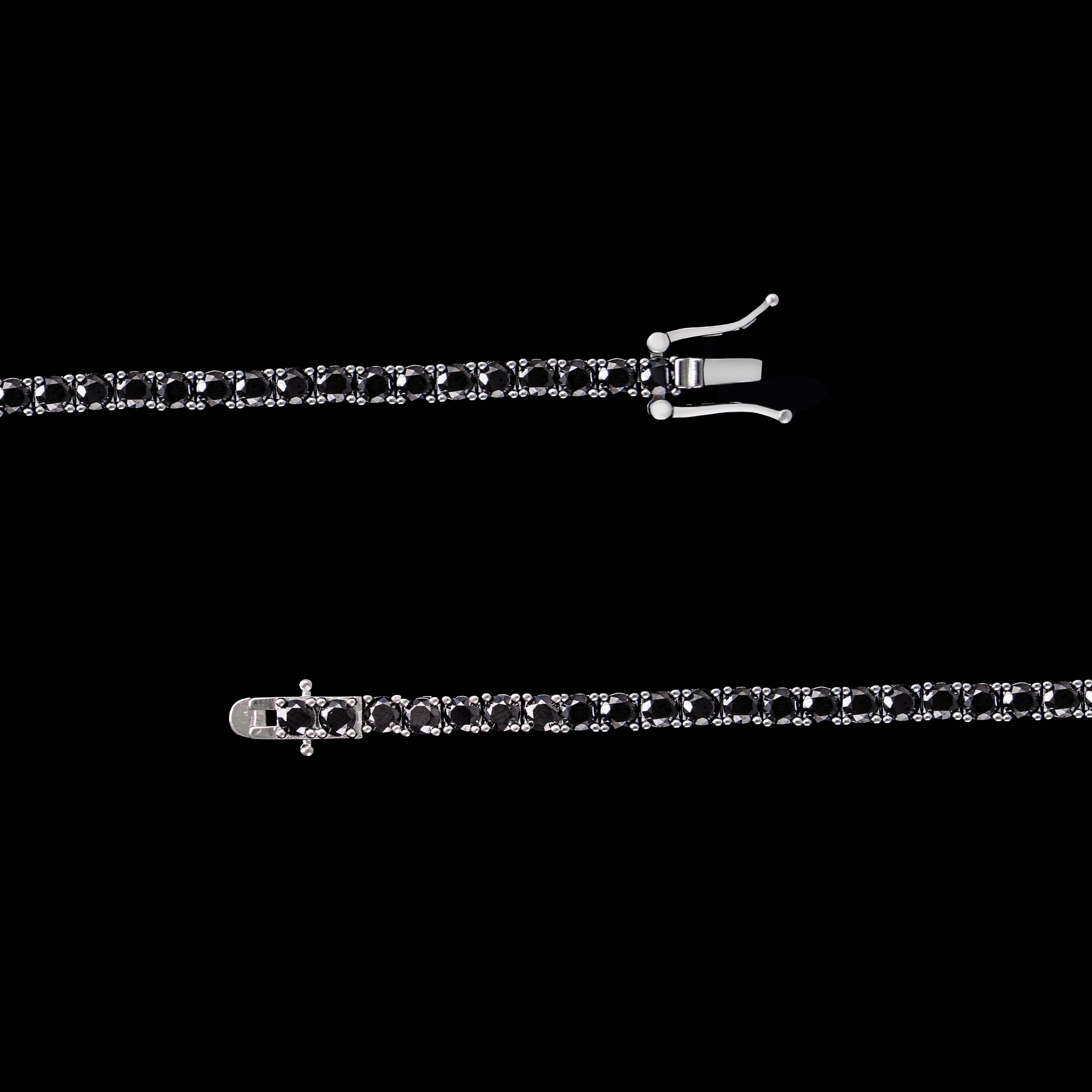 3MM 3.5MM 4MM 5MM 6.5MM Black Moissanite Tennis Chain Necklace & Bracelet – alternate product view 2