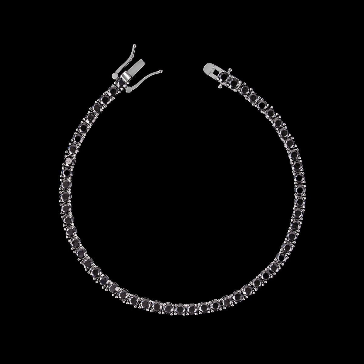 3MM 3.5MM 4MM 5MM 6.5MM Black Moissanite Tennis Chain Necklace & Bracelet – alternate product view 5