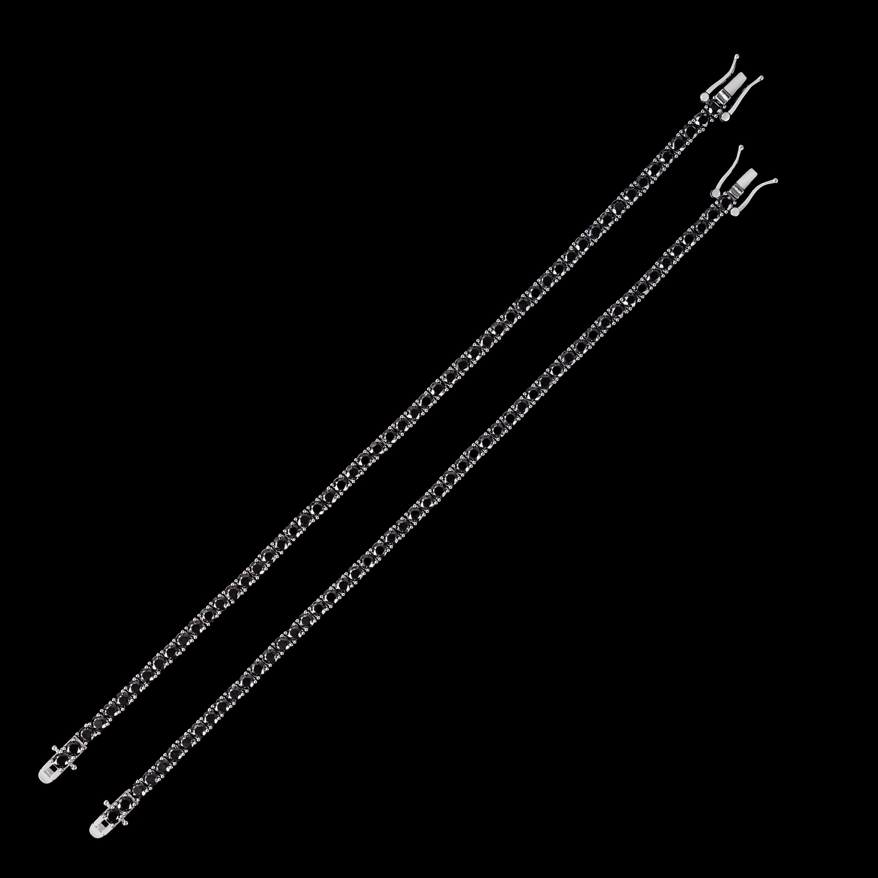 3MM 3.5MM 4MM 5MM 6.5MM Black Moissanite Tennis Chain Necklace & Bracelet – alternate product view 8