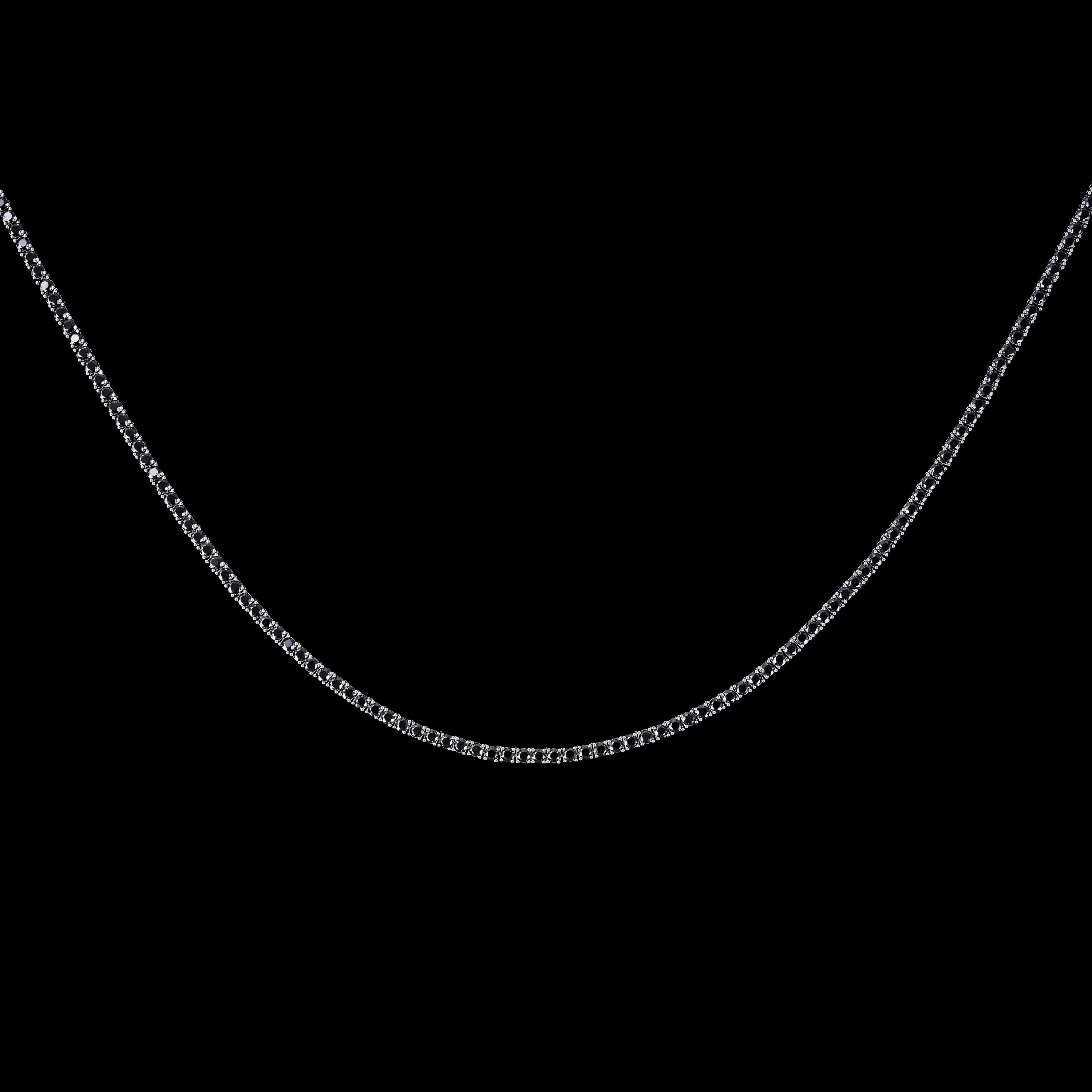 3MM 3.5MM 4MM 5MM 6.5MM Black Moissanite Tennis Chain Necklace & Bracelet – alternate product view 9