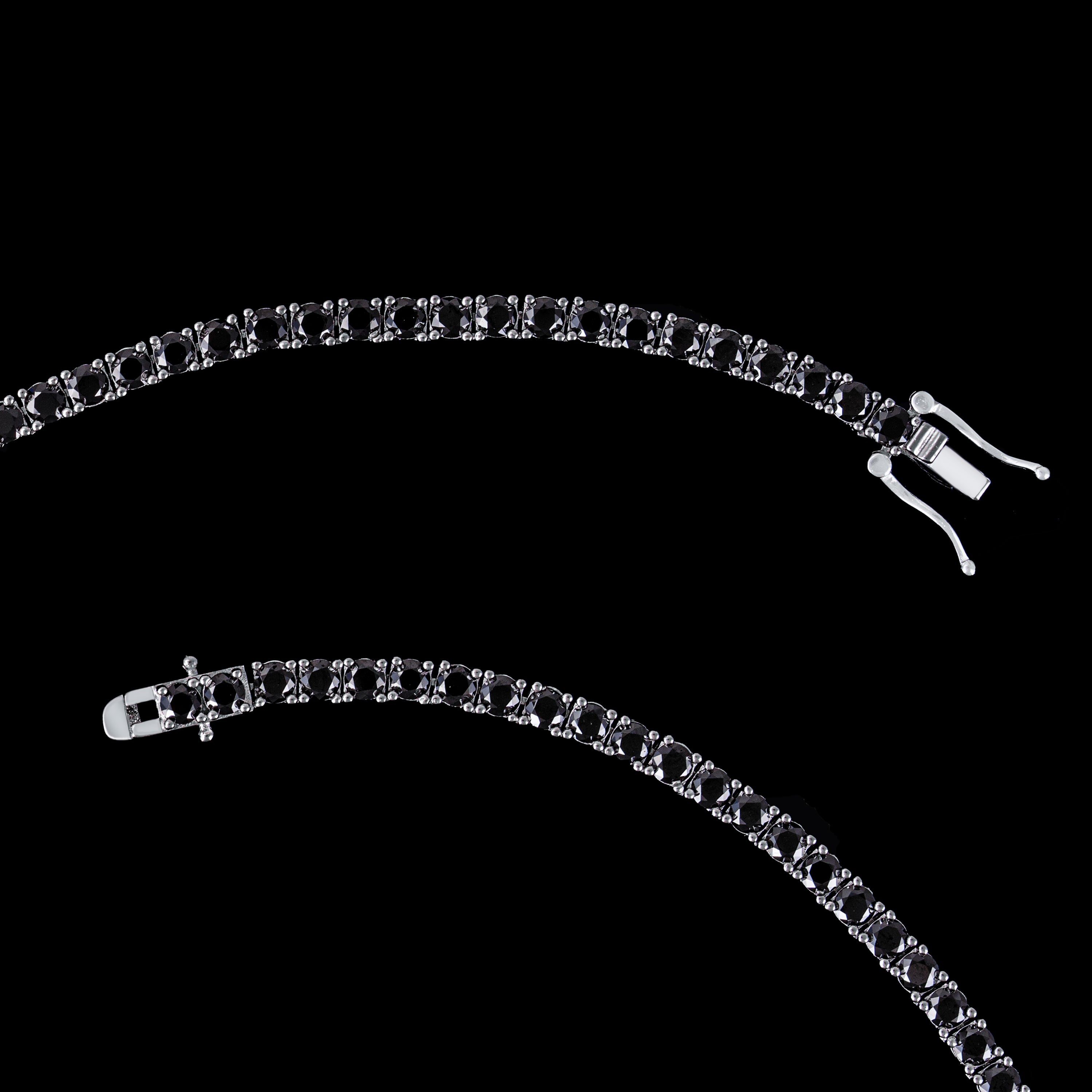 3MM 3.5MM 4MM 5MM 6.5MM Black Moissanite Tennis Chain Necklace & Bracelet – alternate product view 10