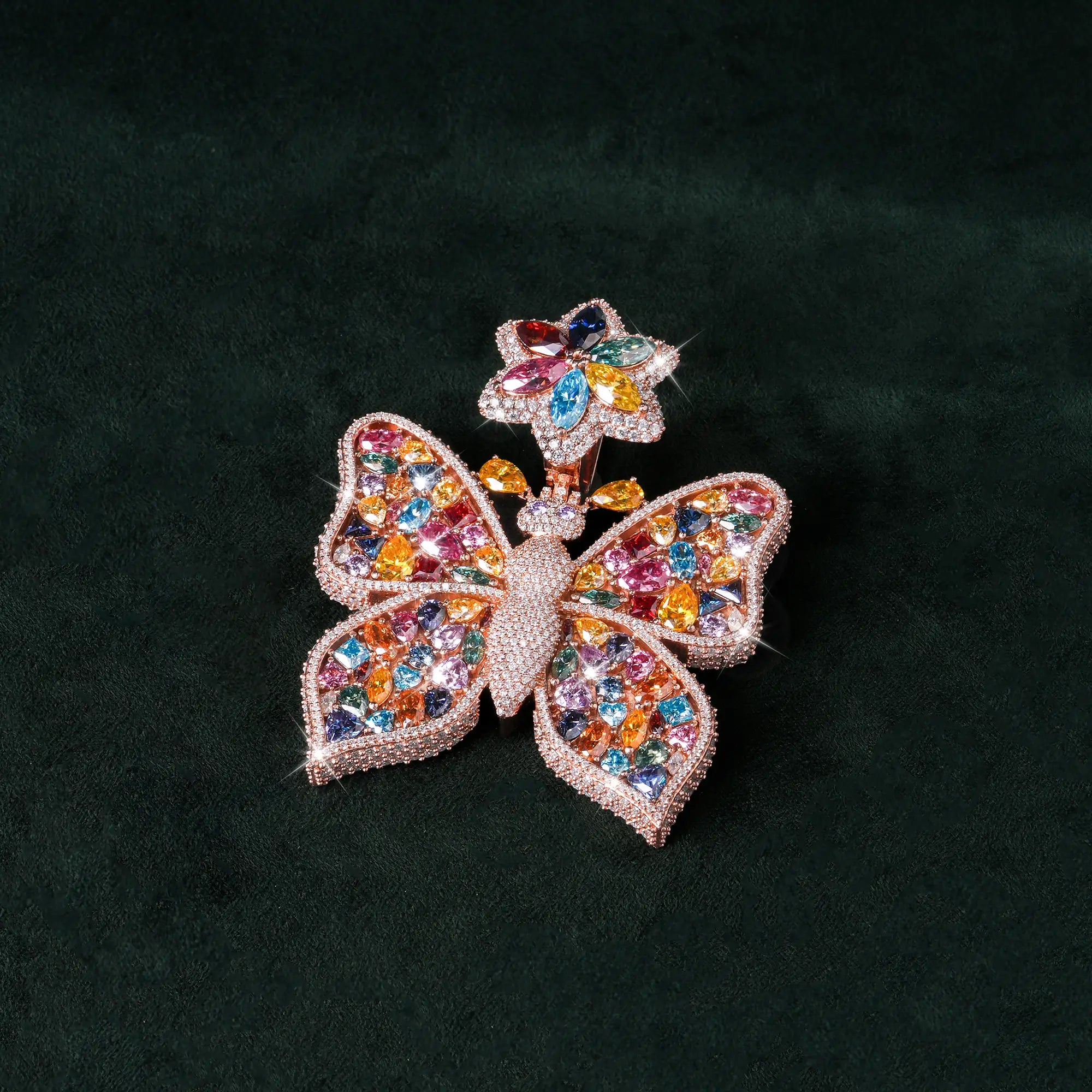 Rainbow Moissanite Butterfly Pendant – alternate product view 11