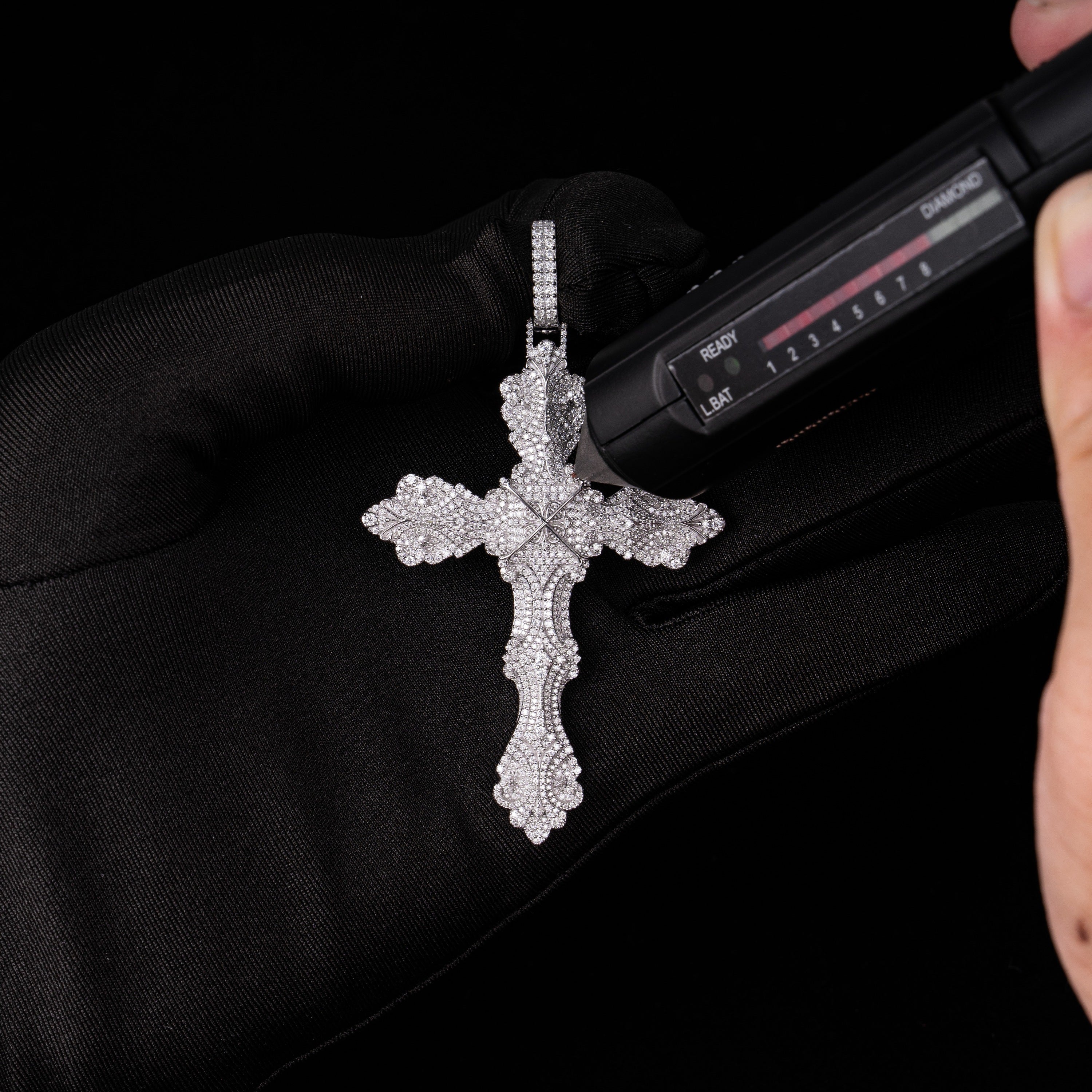 Moissanite Wreath Cross Pendant – alternate product view 10