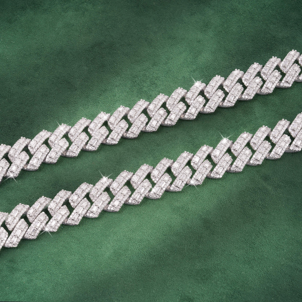 16MM Iced Out Cuban Link Chain Baguette & Round Cut Moissanite Full Pavé Heavy Necklace – alternate product view 8