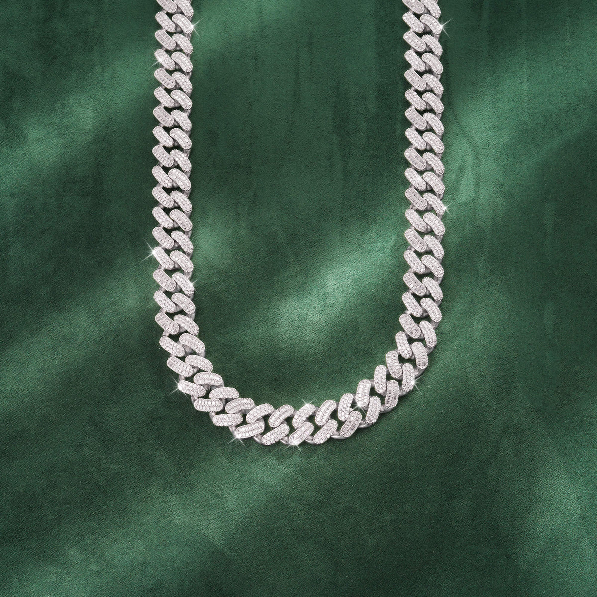 15MM Double Row Iced Out Cuban Link Chain Moissanite Full Pavé Heavy Necklace – alternate product view 9