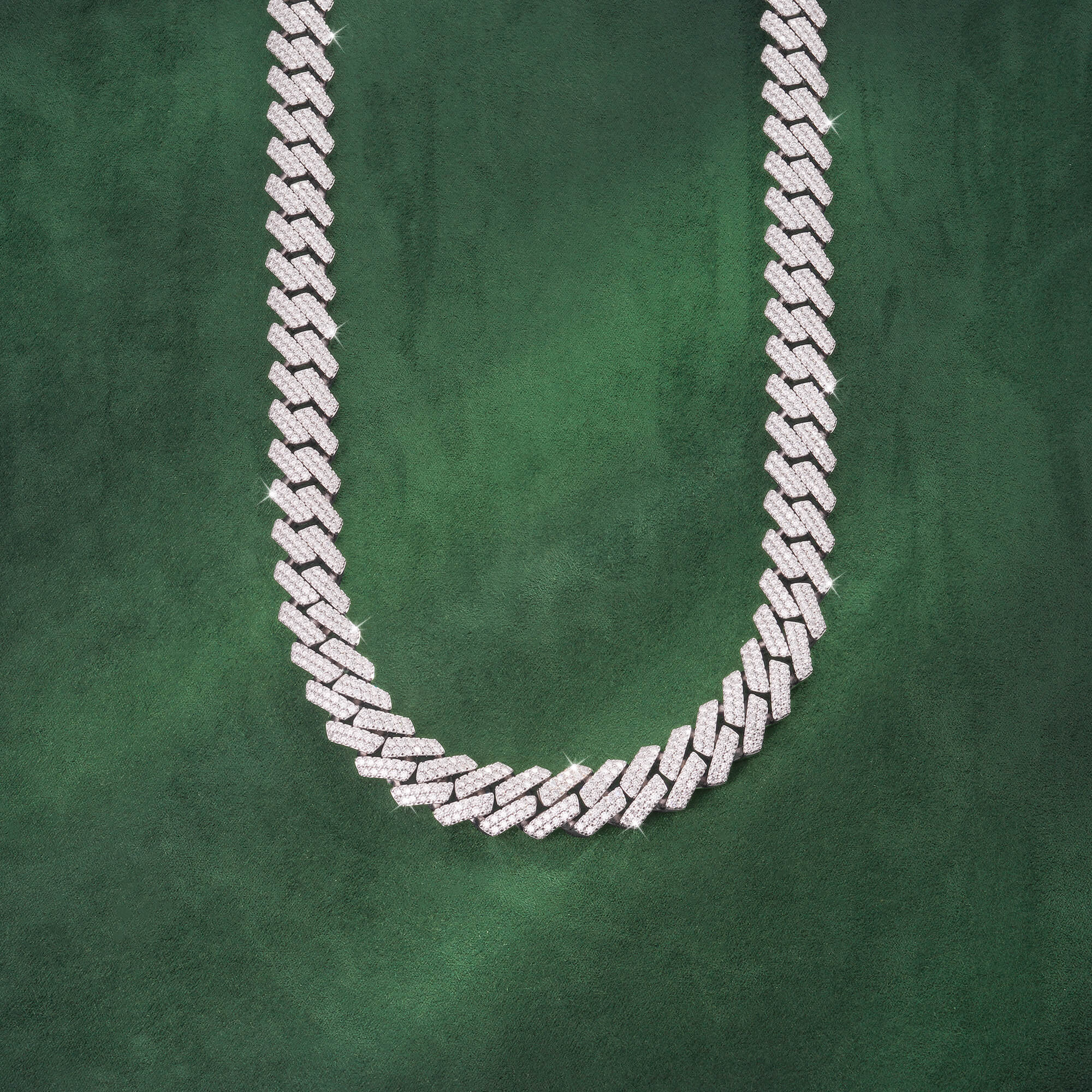 8MM 2 Row Stone Cuban Chain Moissanite Necklace & Bracelet – FH2127 – alternate product view 8