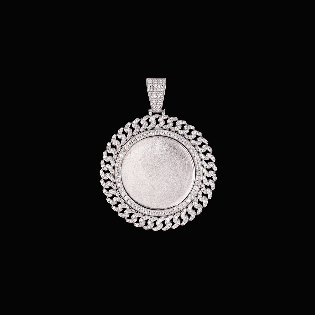 Iced Out Custom Photo Pendant – Hip Hop Moissanite Necklace Gift for Him – alternate product view 2