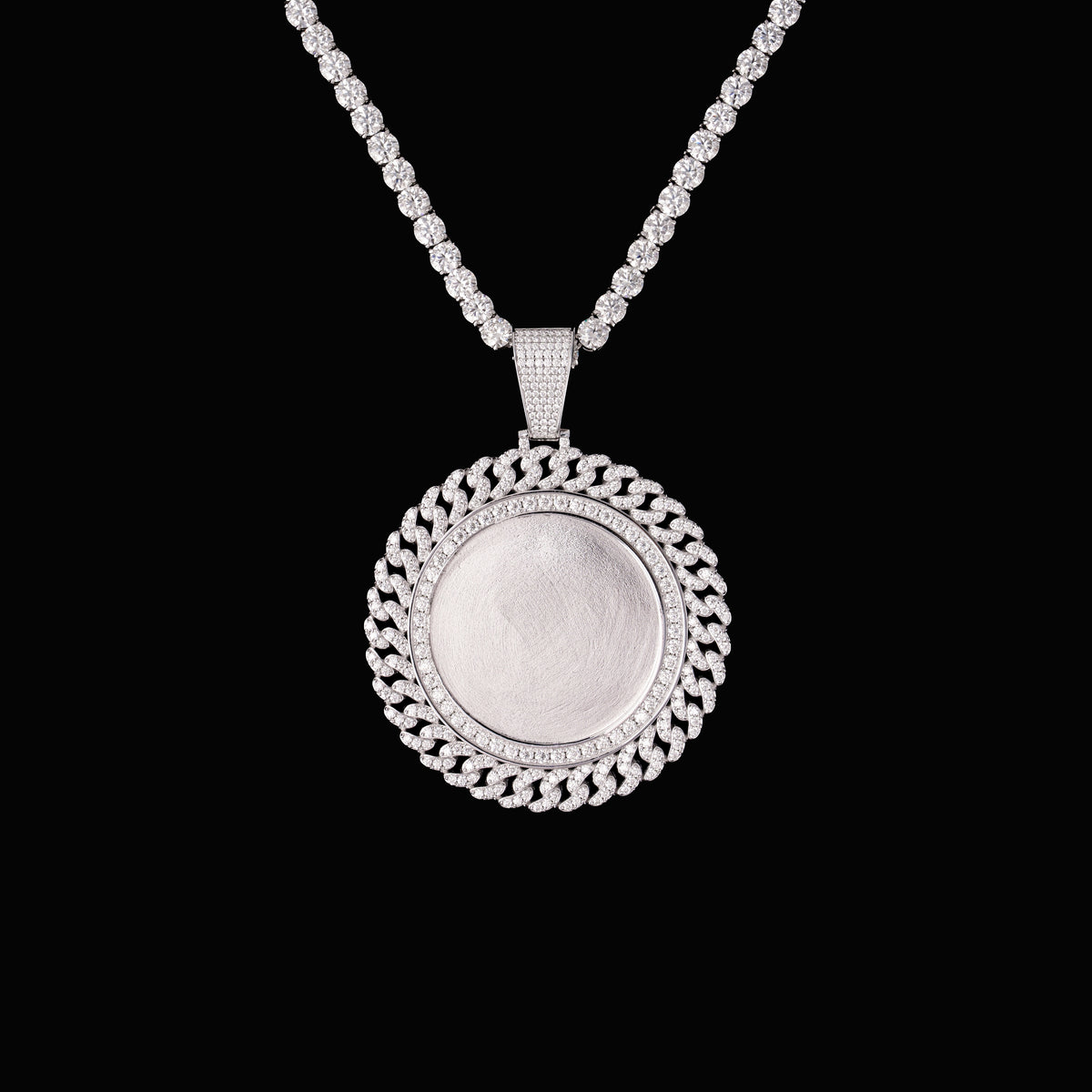 Iced Out Custom Photo Pendant – Hip Hop Moissanite Necklace Gift for Him – alternate product view 5