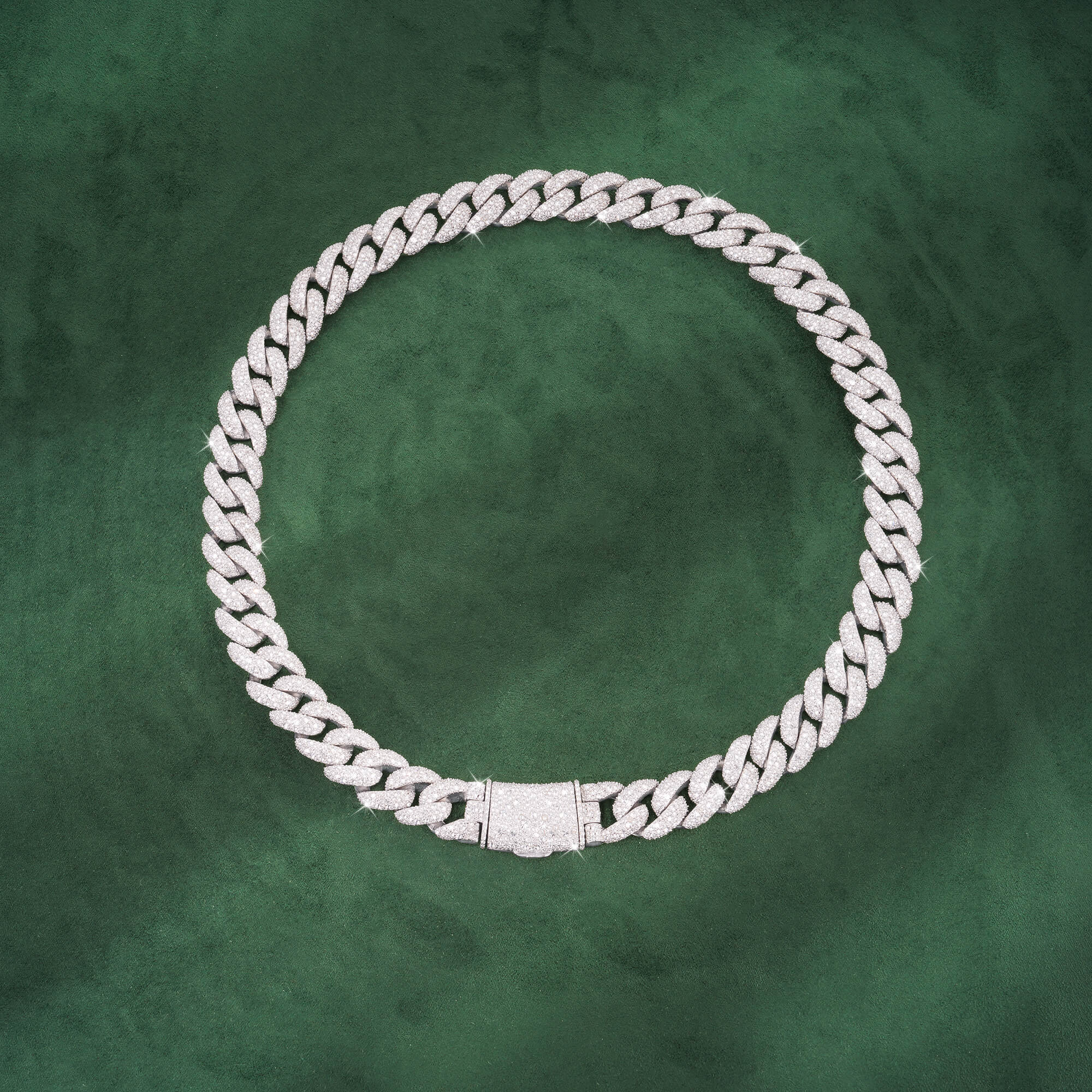 14MM Iced Out Cuban Link Chain Reverse Set Moissanite Mixed Stone Full Pavé Heavy Necklace – alternate product view 5