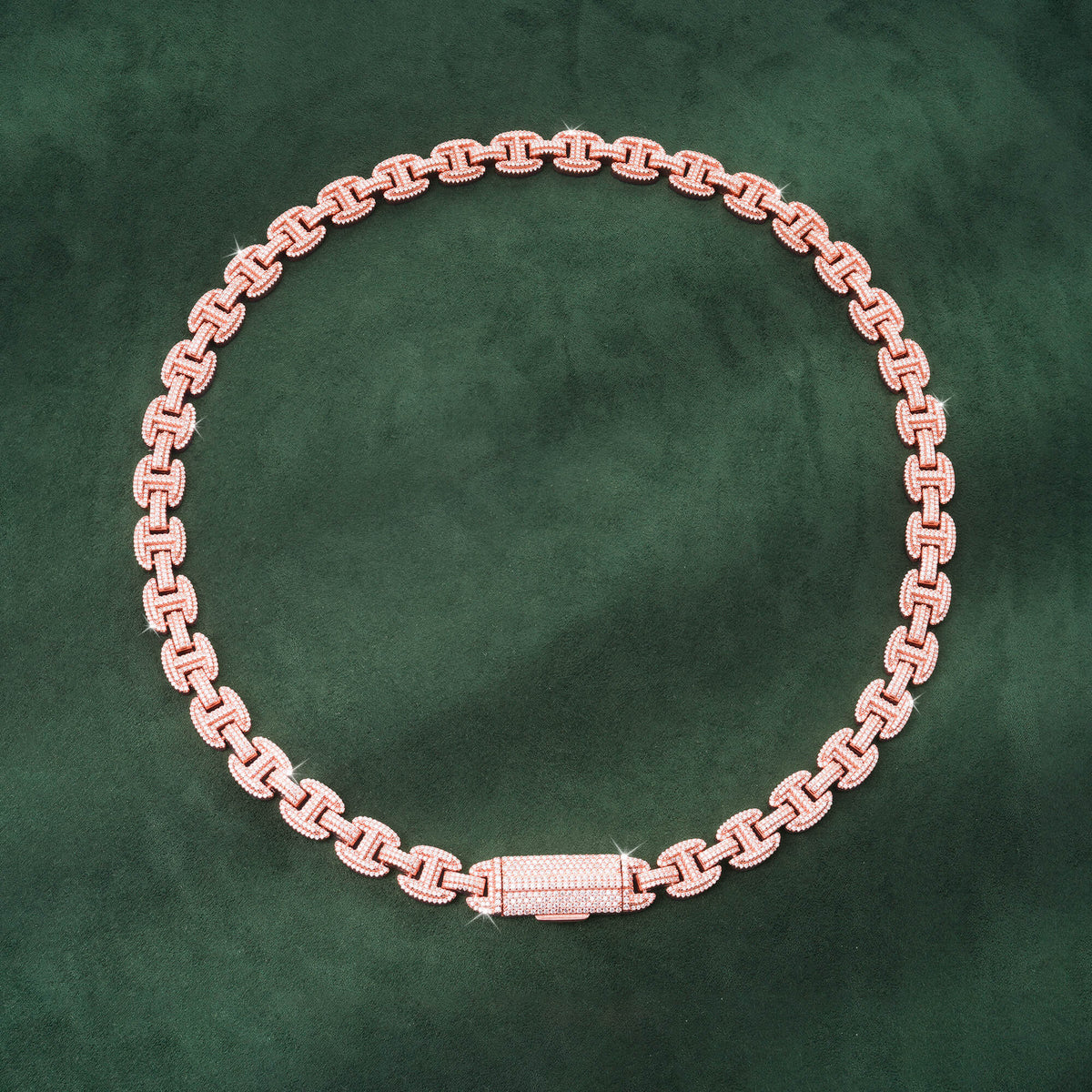 12MM Iced Out H-Link Chain Moissanite Full Pavé Heavy Hip Hop Necklace – alternate product view 6