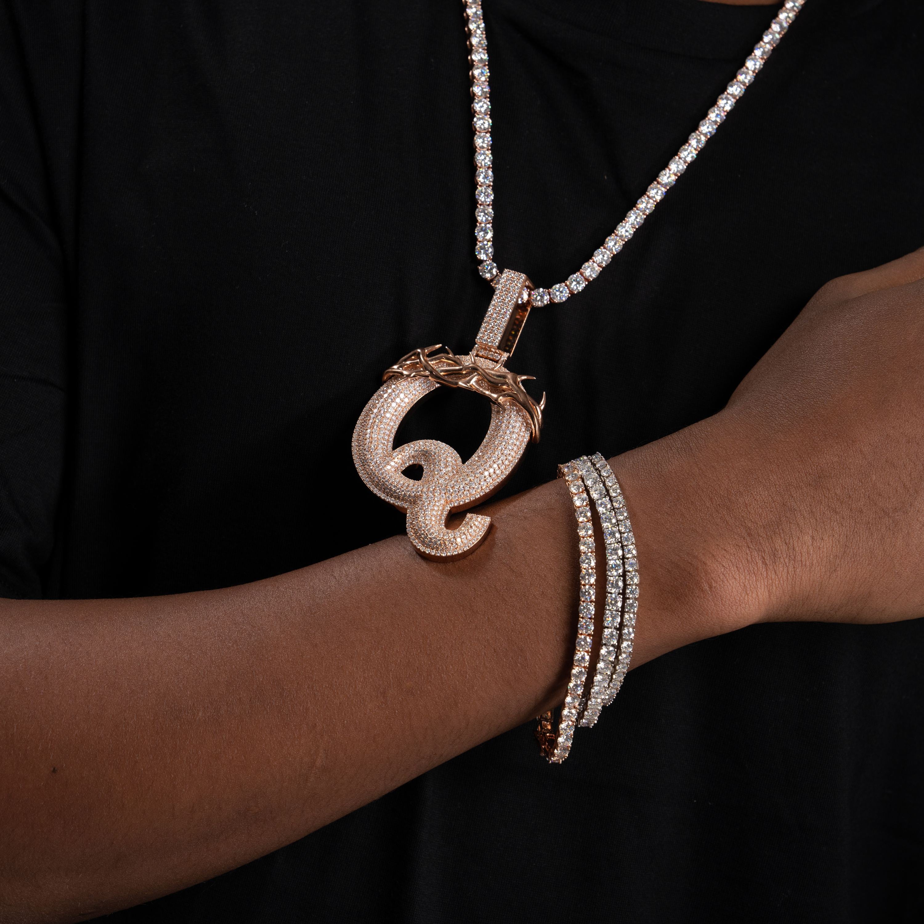 Moissanite Design letter Q pendant