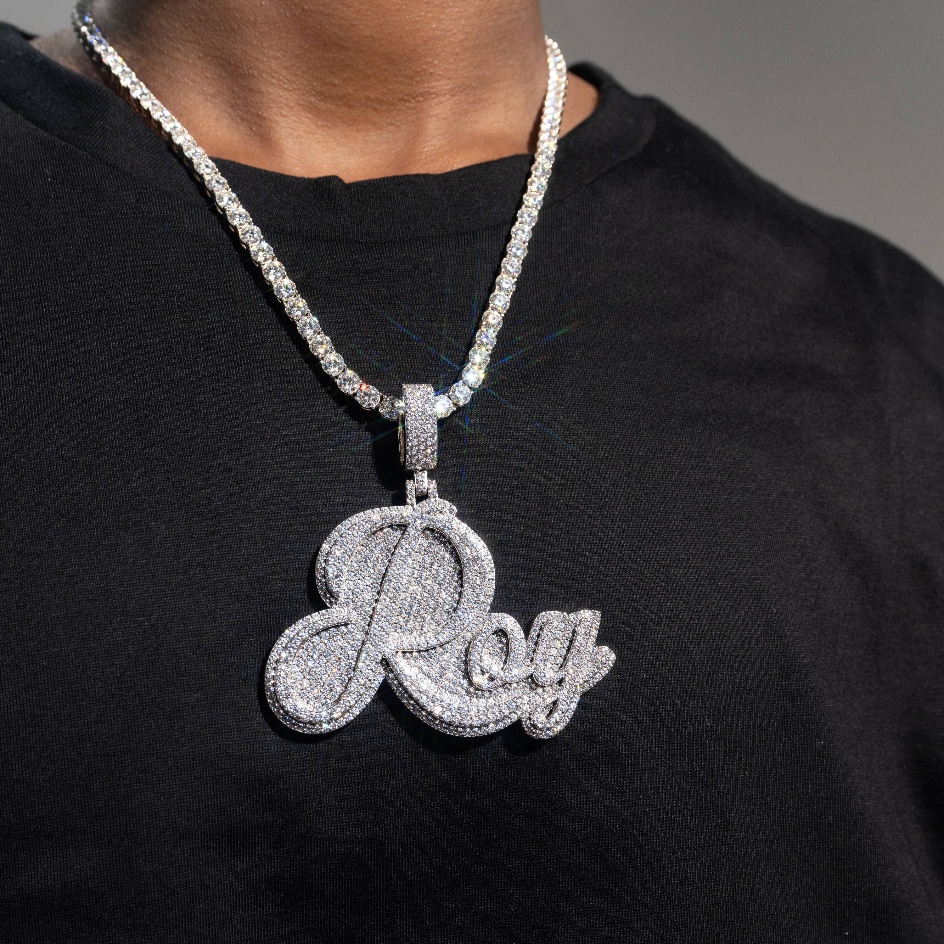 Custom Hip Hop Moissanite "Ray" Pendant – alternate product view 2