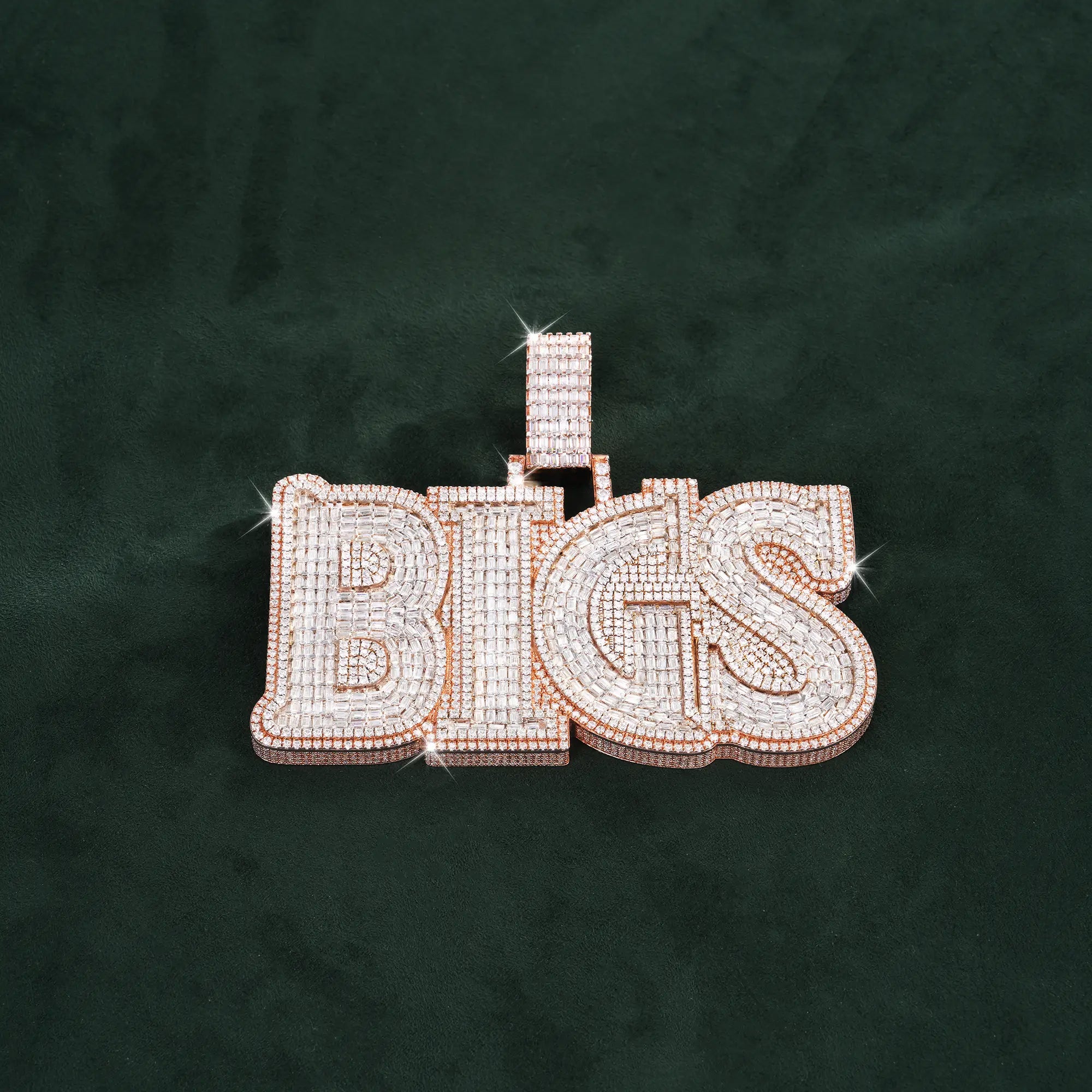 Custom “BIGS” Name Pendant – Fully Paved Bling Charm 14K gold