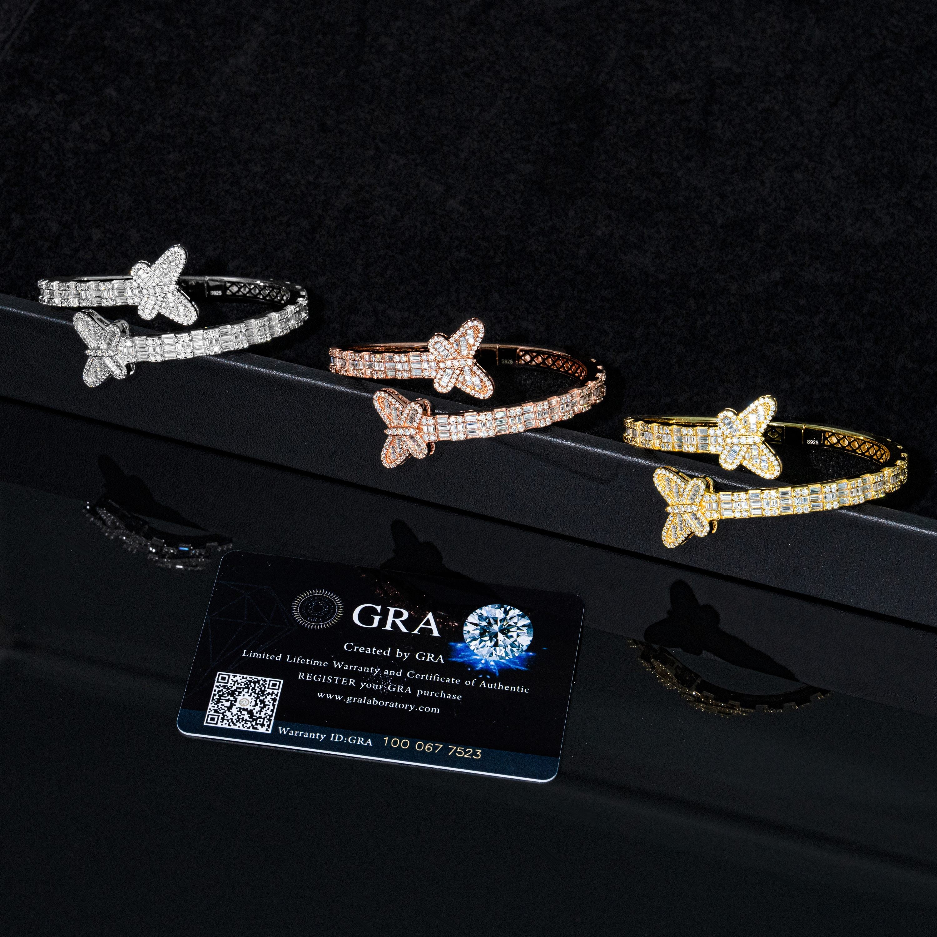 6MM Moissanite Butterfly Bangle – alternate product view 3