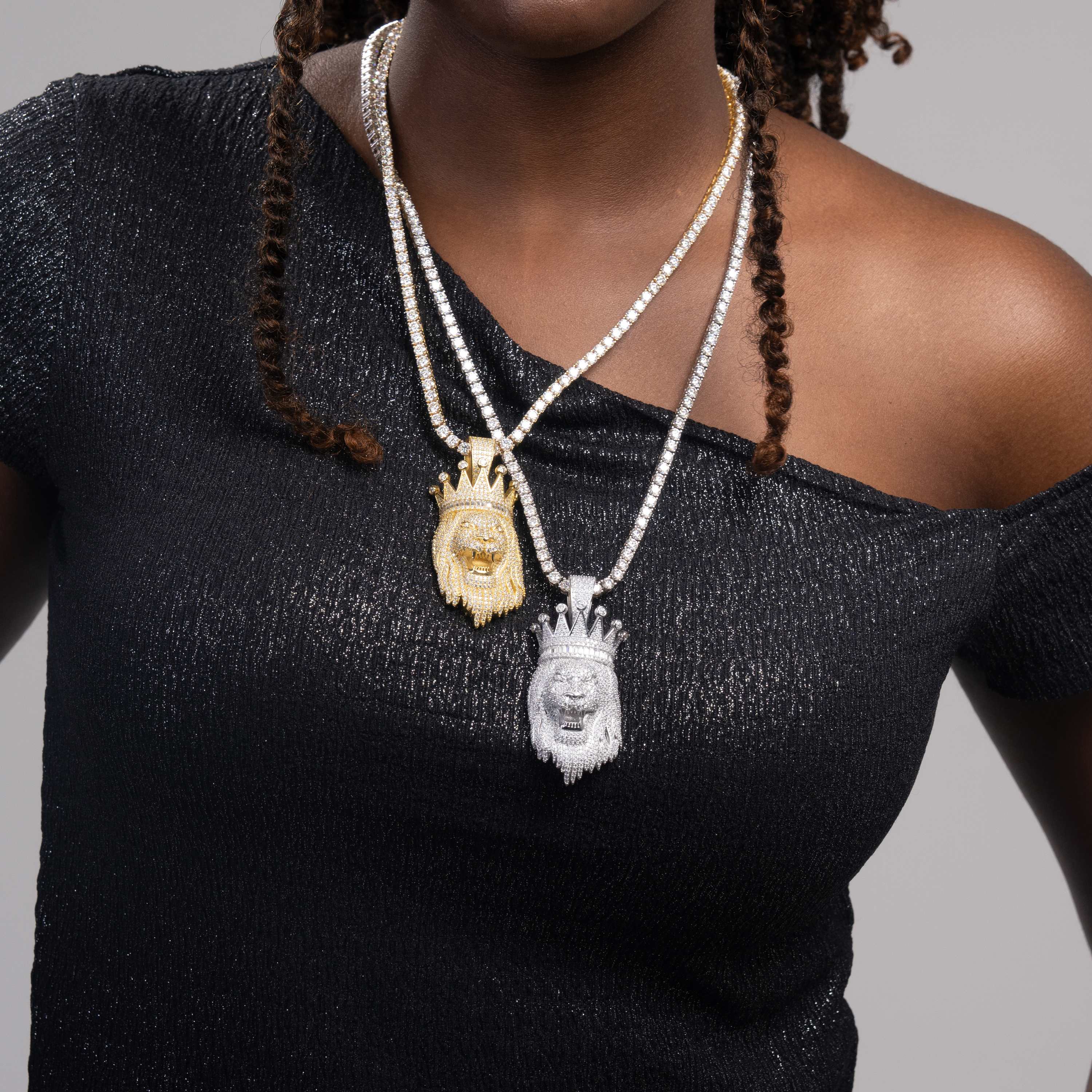 Iced Out Moissanite Lion King Pendant by Sommarnox
