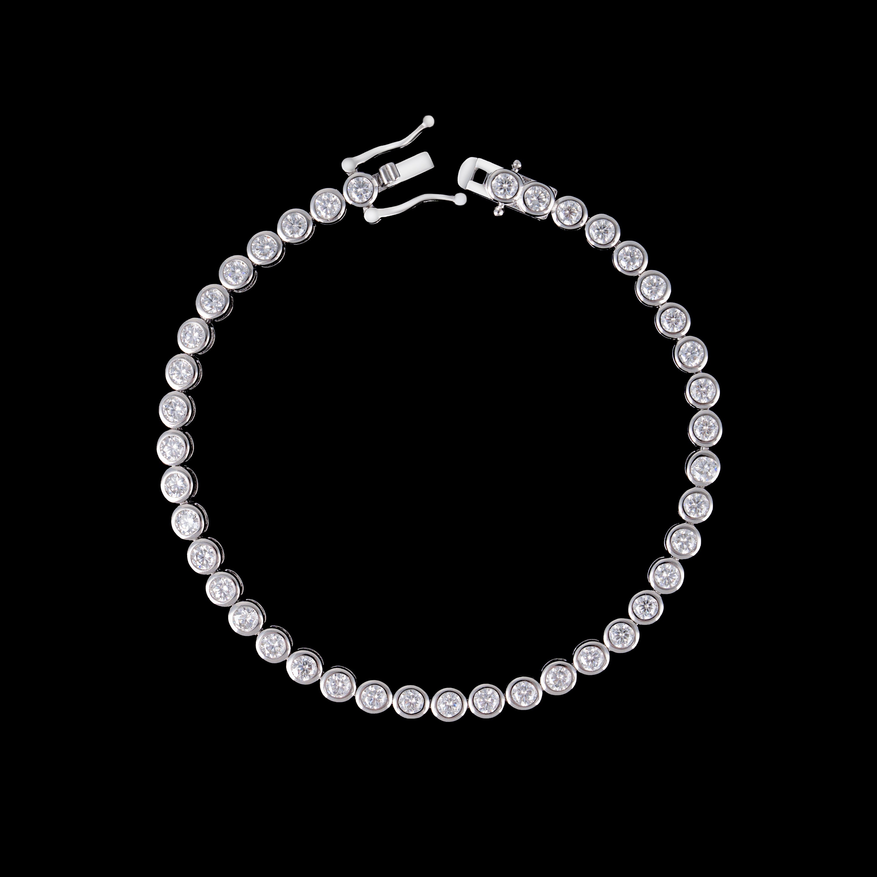 3MM Moissanite Round Bezel Tennis Bracelet – alternate product view 6