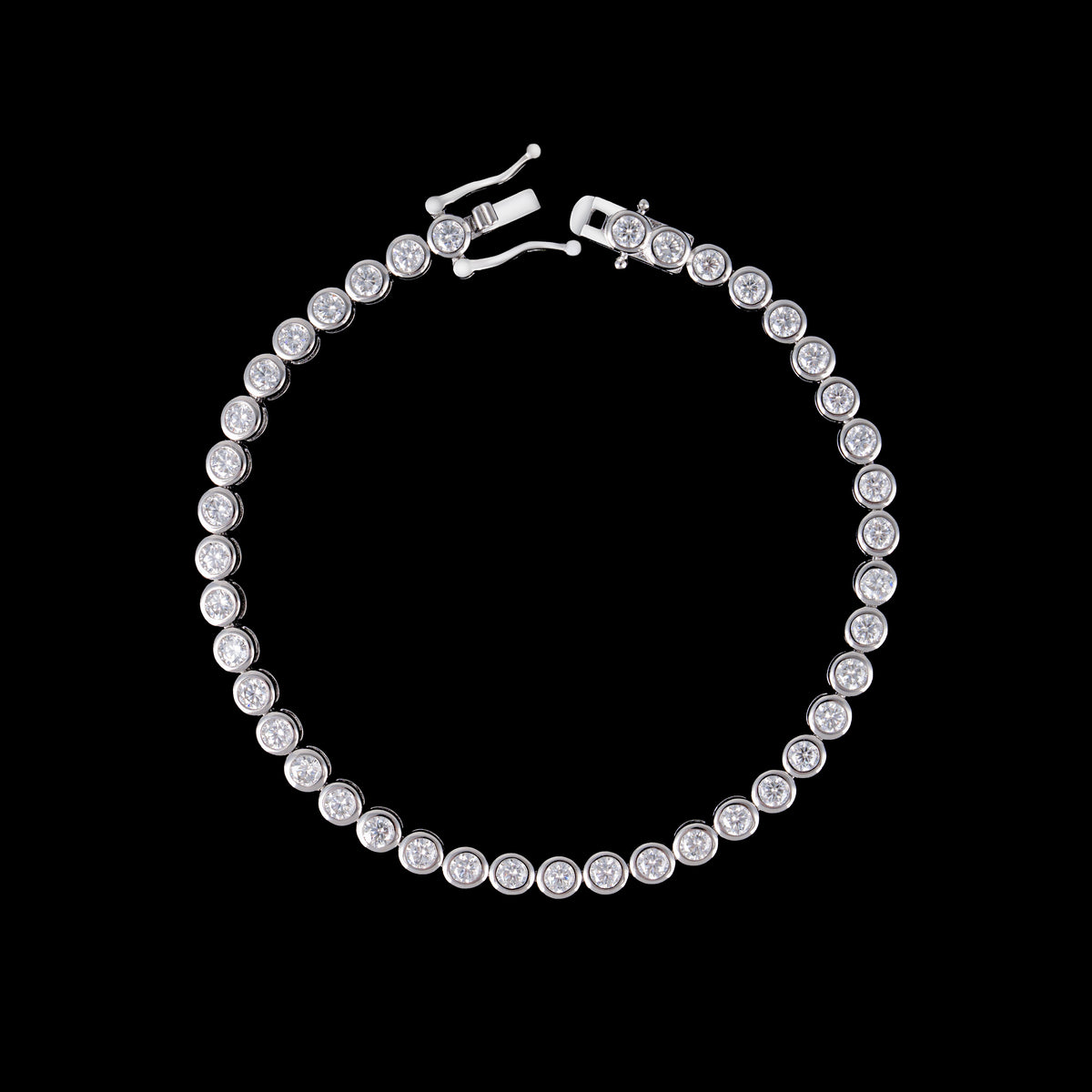 3MM Moissanite Round Bezel Tennis Bracelet – alternate product view 6
