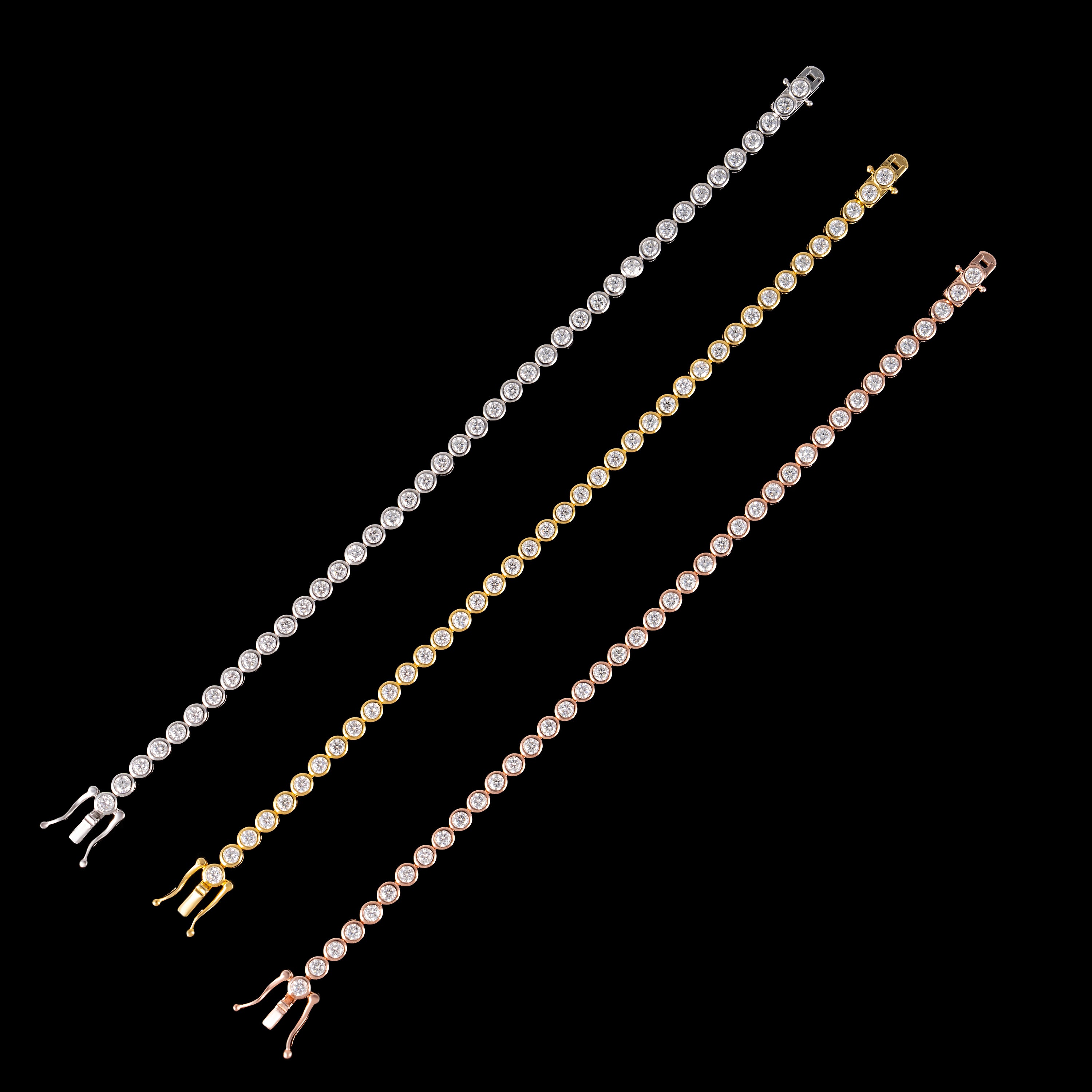 3MM Moissanite Round Bezel Tennis Bracelet – alternate product view 7