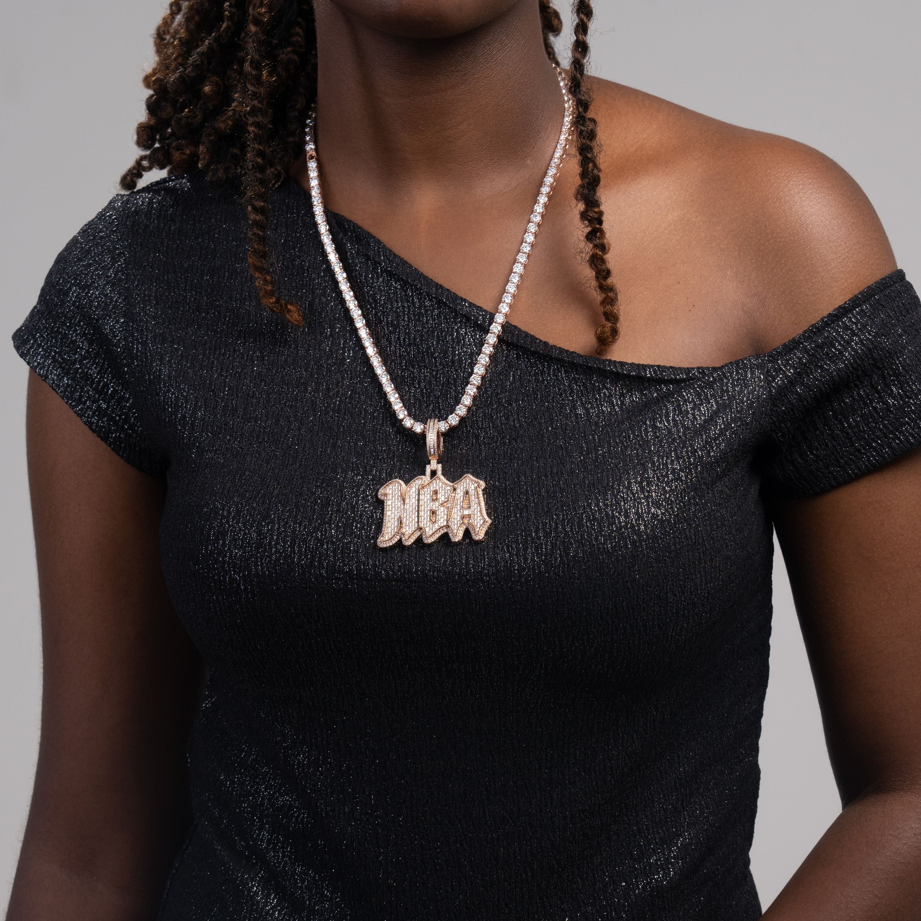 Custom Hip Hop Moissanite "NBA" Pendant by Sommarnox