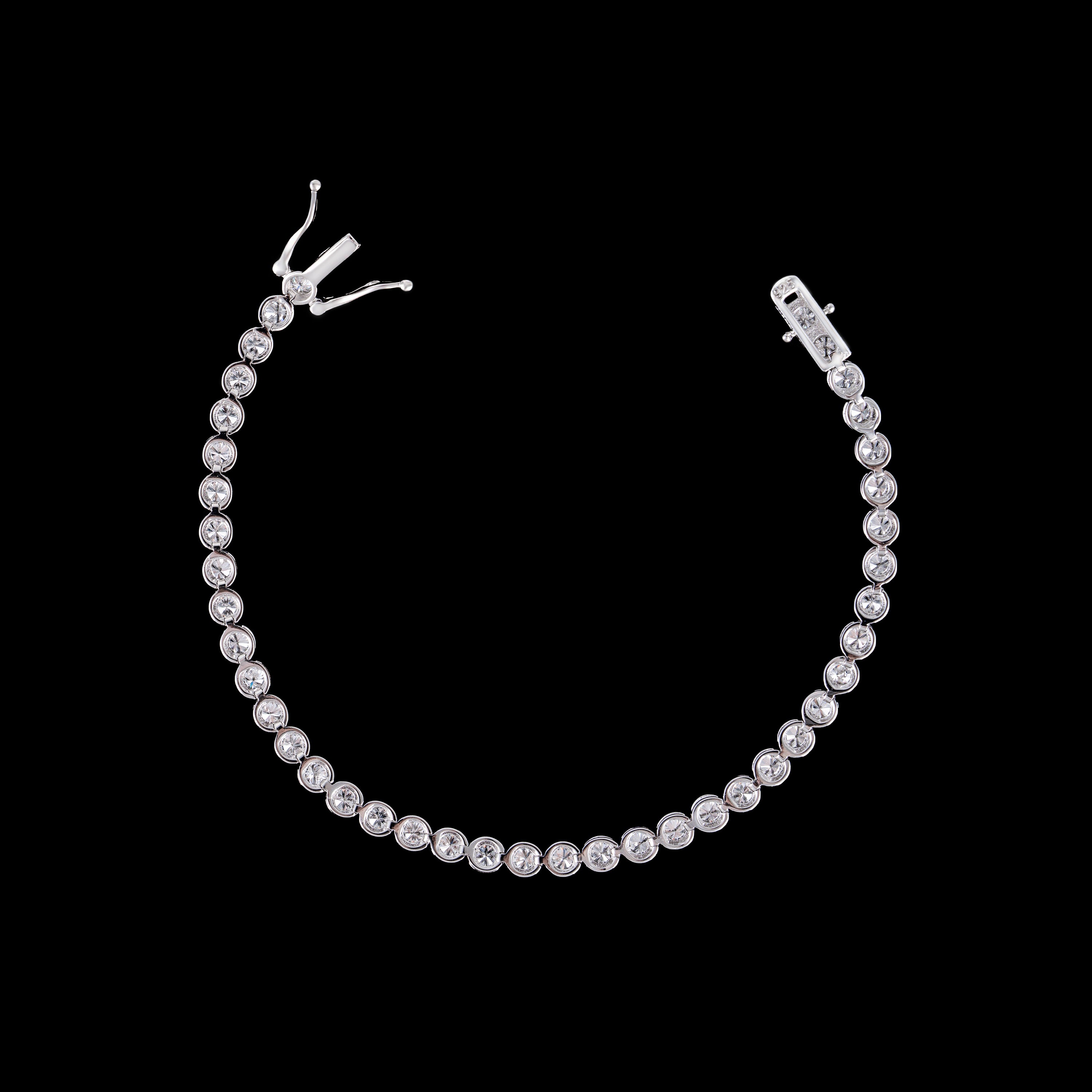 3MM Moissanite Round Bezel Tennis Bracelet – alternate product view 8