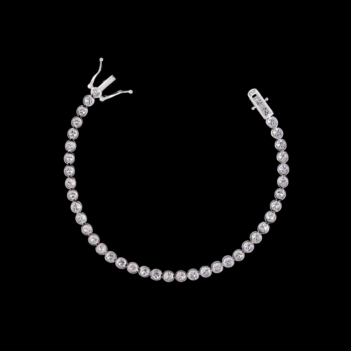 3MM Moissanite Round Bezel Tennis Bracelet – alternate product view 8